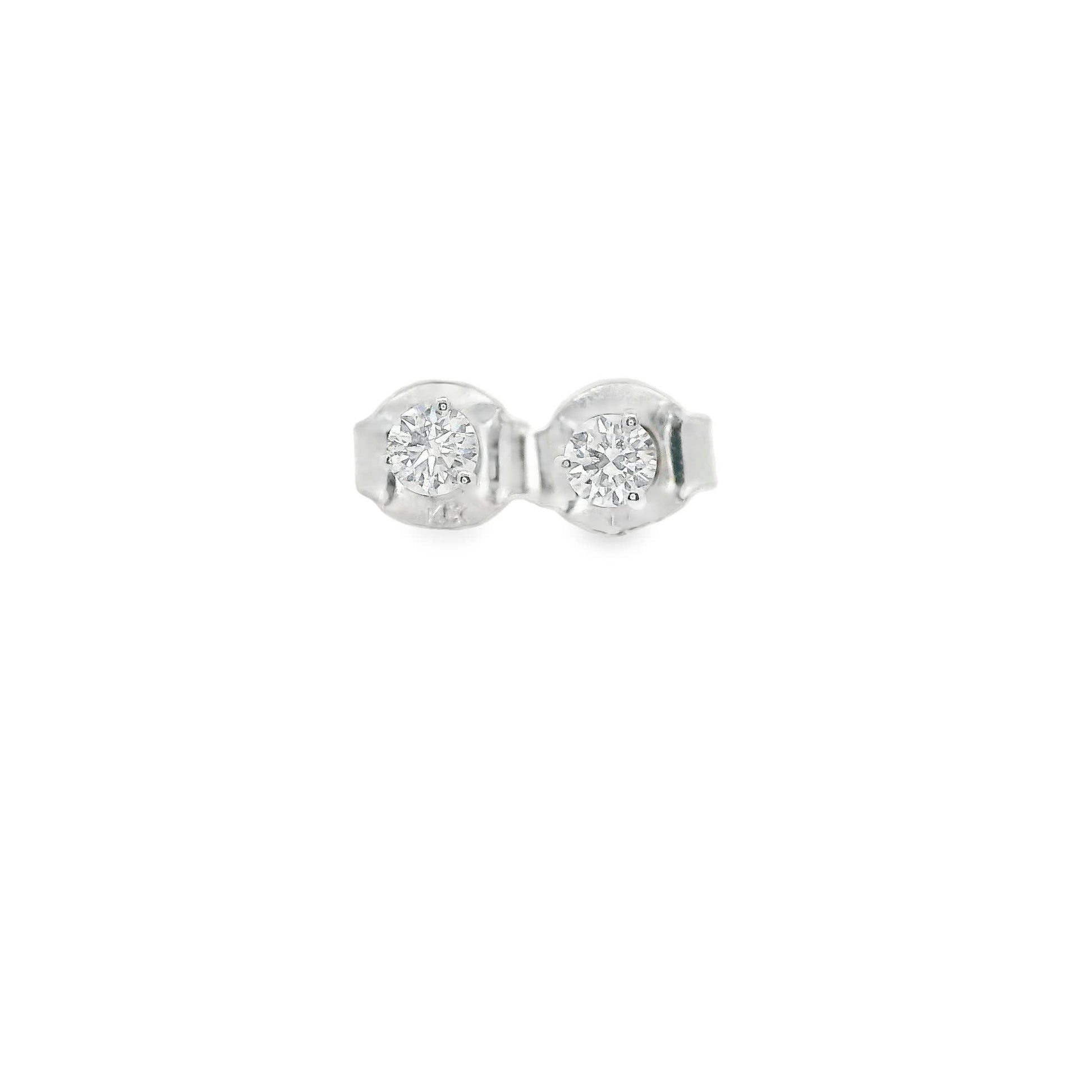 0.16 Carat Diamond Stud Earrings 14K Gold