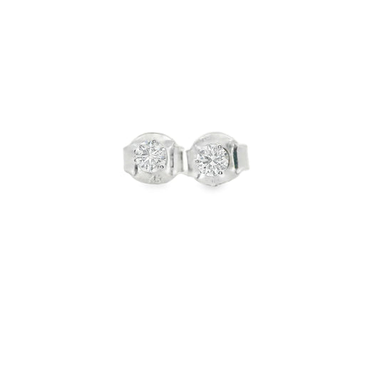 0.16 Carat Diamond Stud Earrings 14K Gold