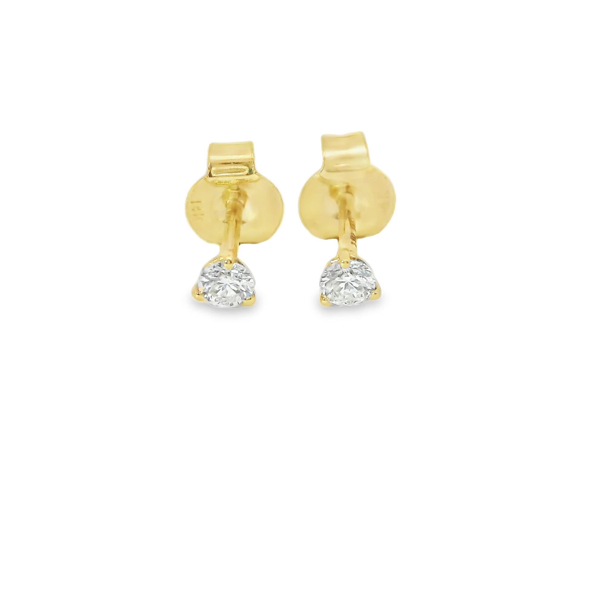 0.16 Carat Diamond Stud Earrings 14K Gold