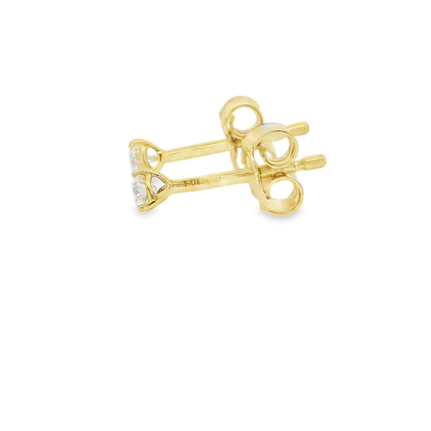 0.16 Carat Diamond Stud Earrings 14K Gold