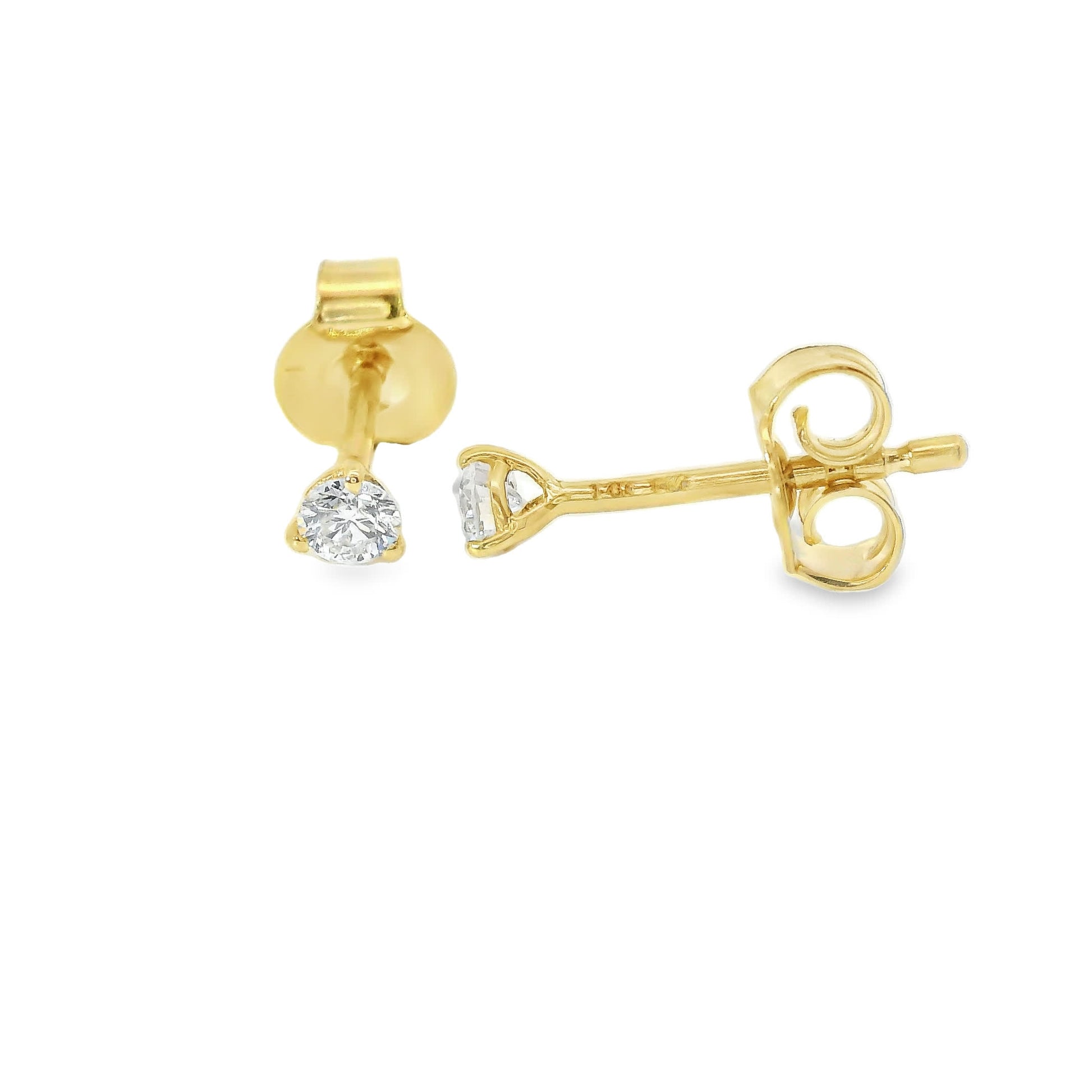 0.16 Carat Diamond Stud Earrings 14K Gold
