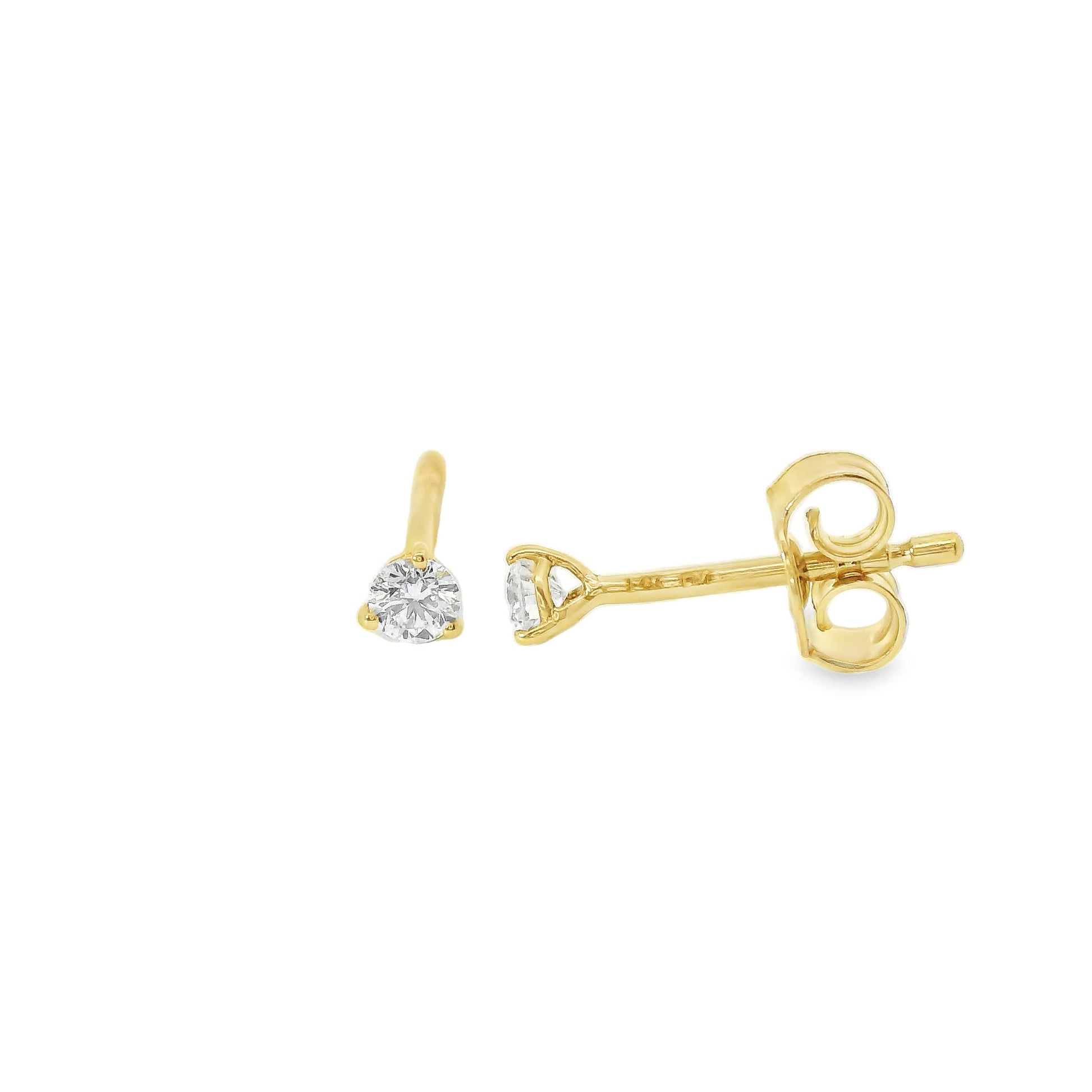 0.16 Carat Diamond Stud Earrings 14K Gold