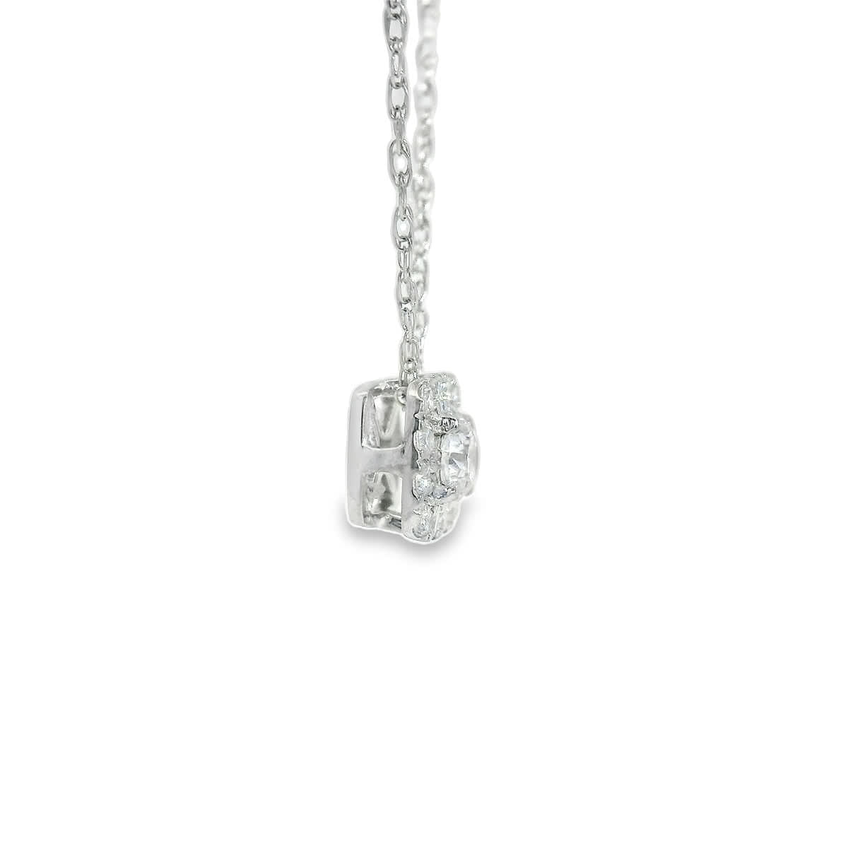 1/4 Carat 14K Gold Cushion Diamond Pendant