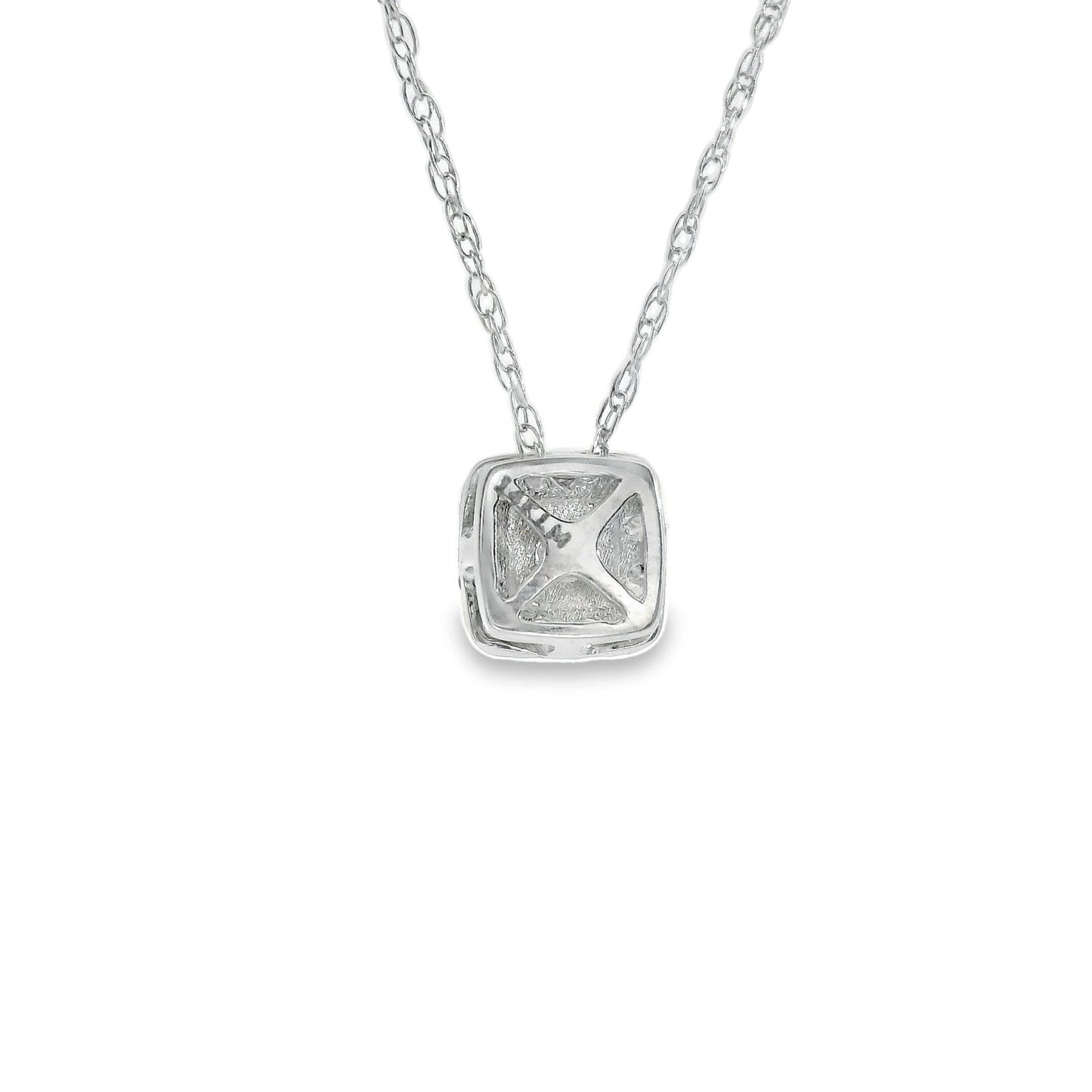 1/4 Carat 14K Gold Cushion Diamond Pendant