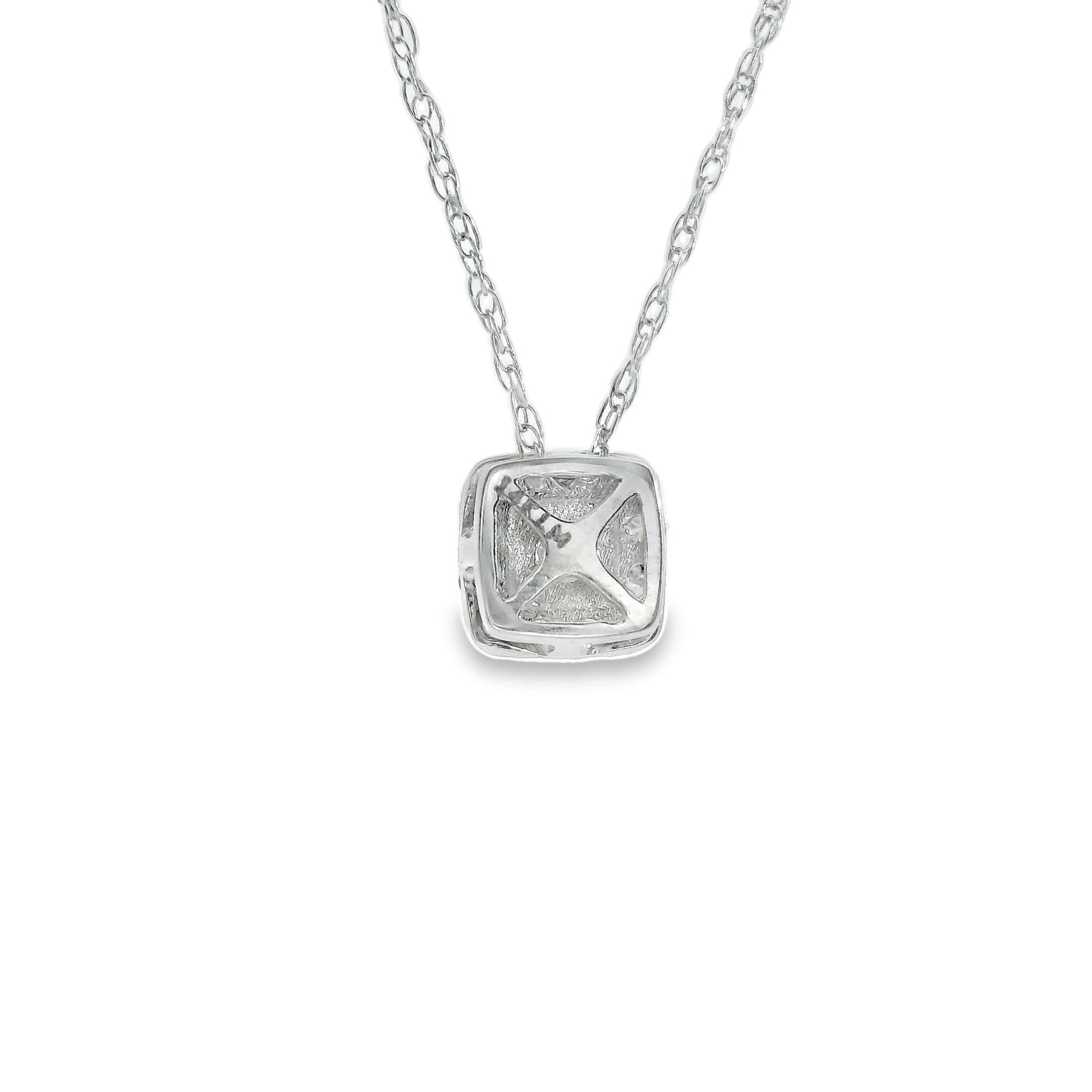 1/4 Carat 14K Gold Cushion Diamond Pendant