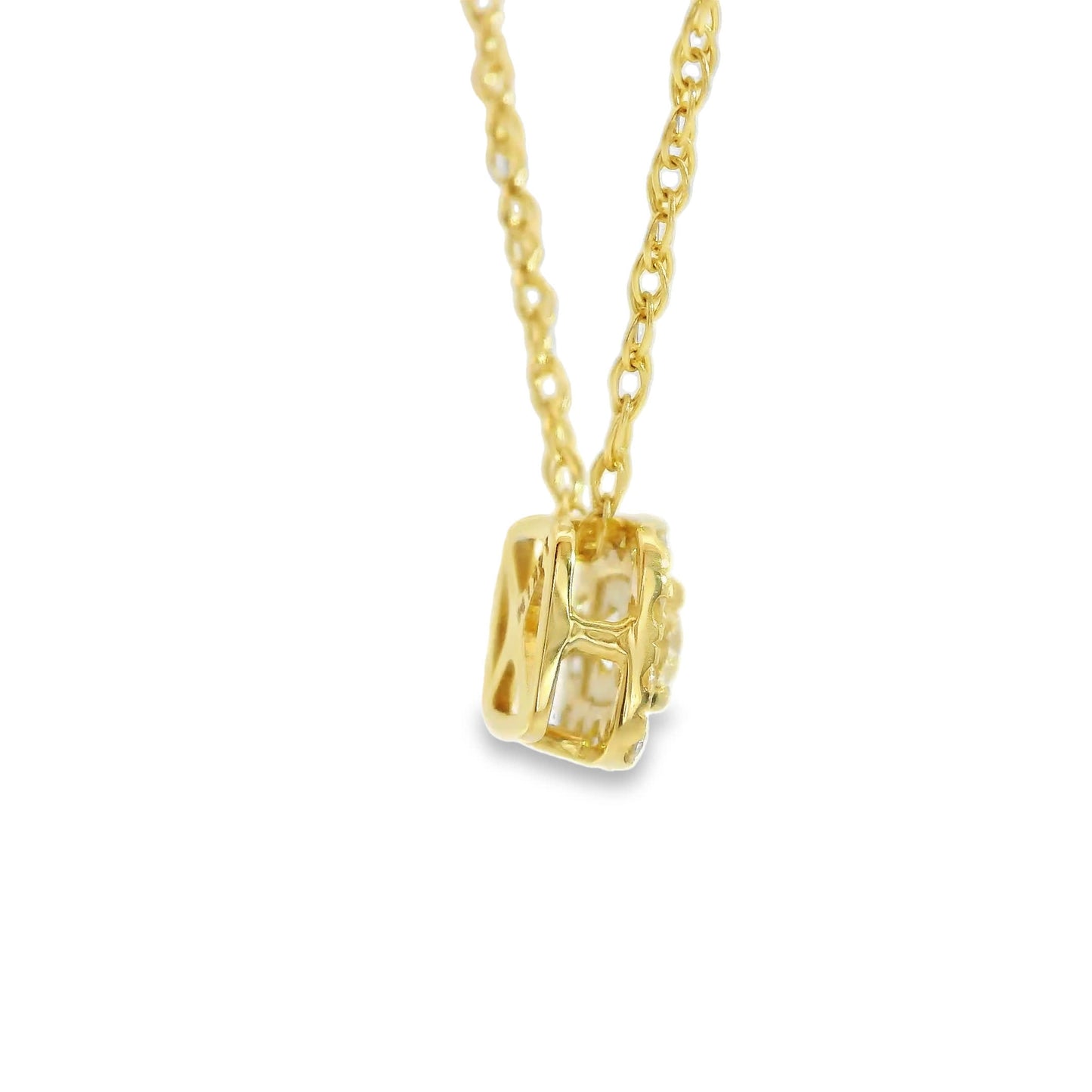 1/4 Carat 14K Gold Cushion Diamond Pendant