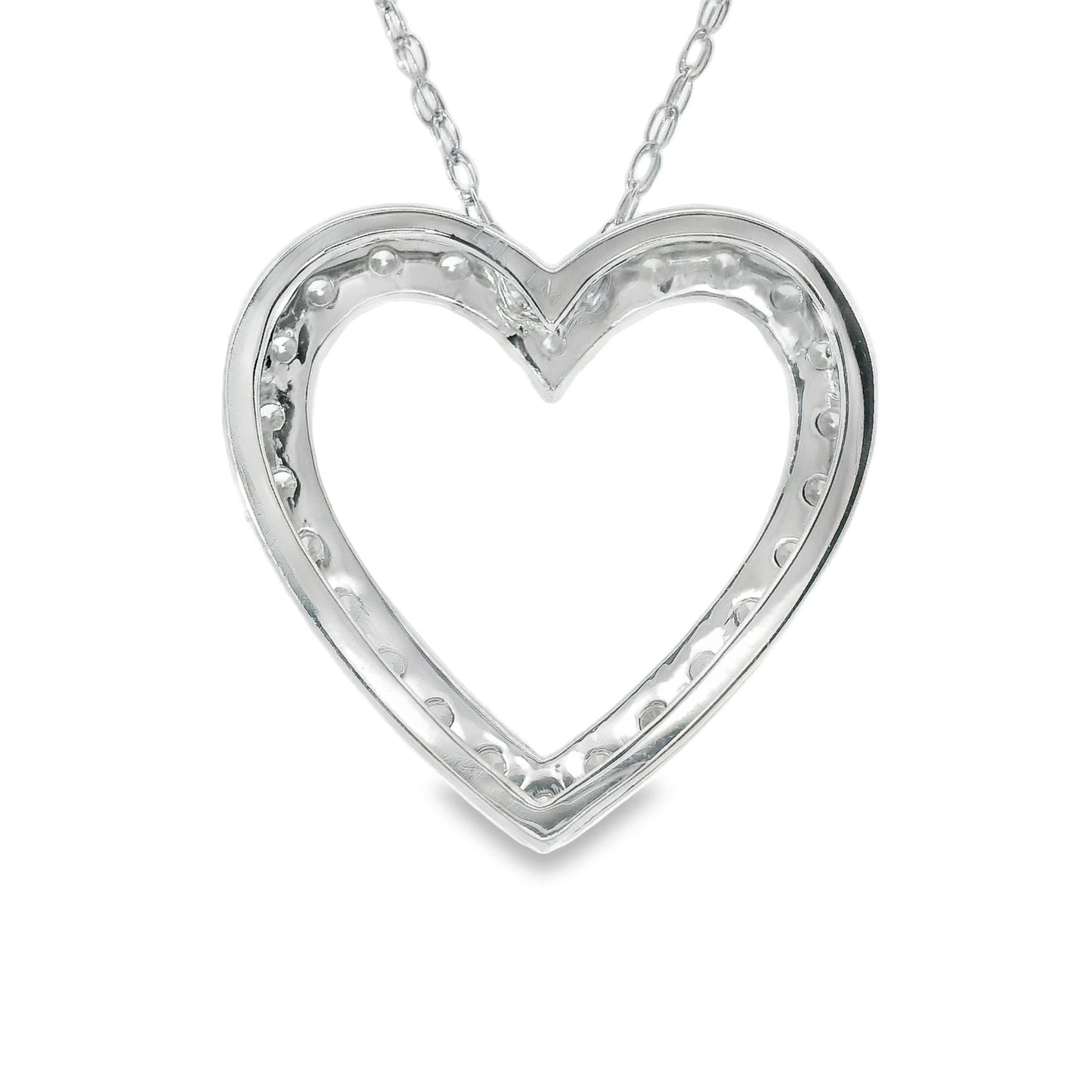 1/2 Carat 14K Gold Classic Heart Diamond Pendant Necklace