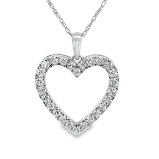 Heart-Shaped 14K Gold Pendant 1/2 Carat