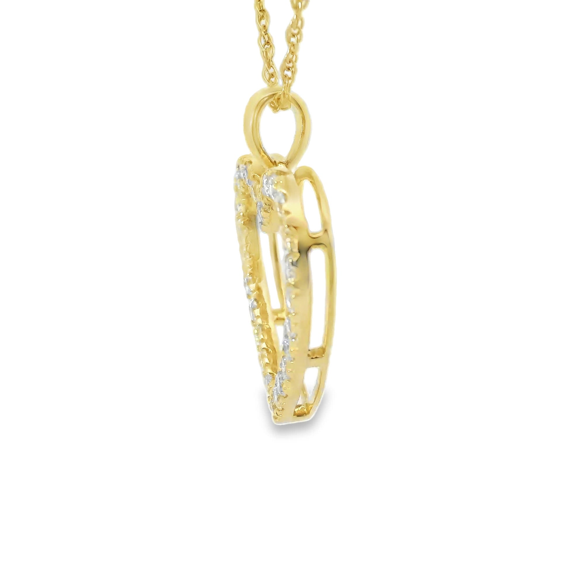 Heart-Shaped 14K Gold Pendant 1/2 Carat