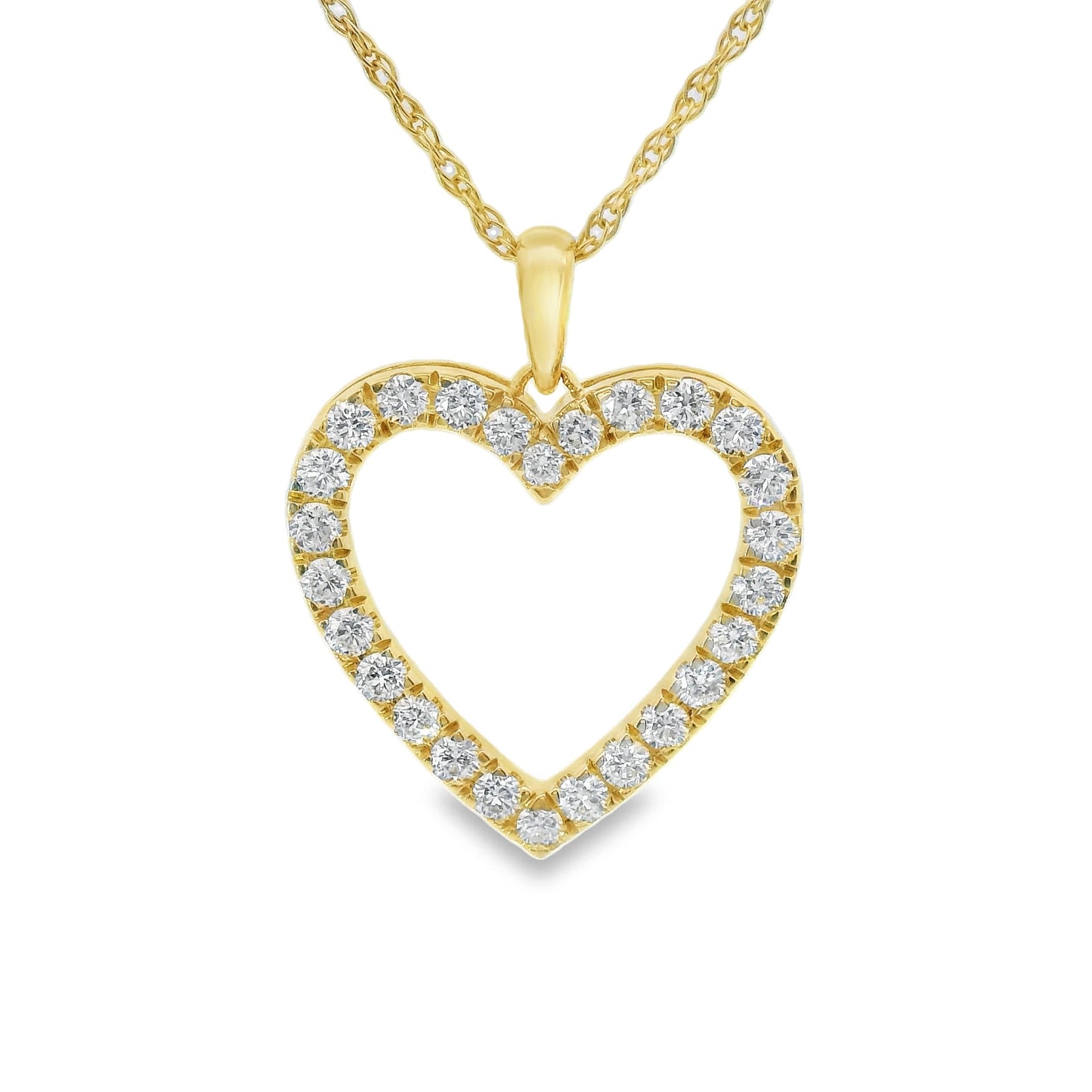 Heart-Shaped 14K Gold Pendant 1/2 Carat