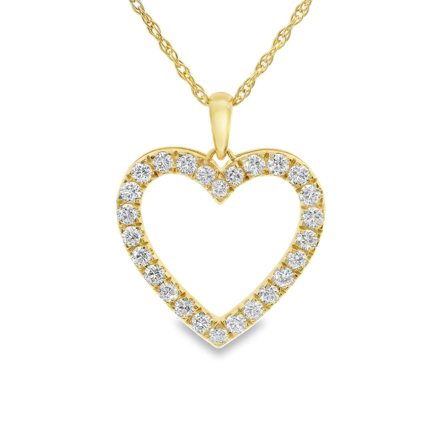 Heart-Shaped 14K Gold Pendant 1/2 Carat