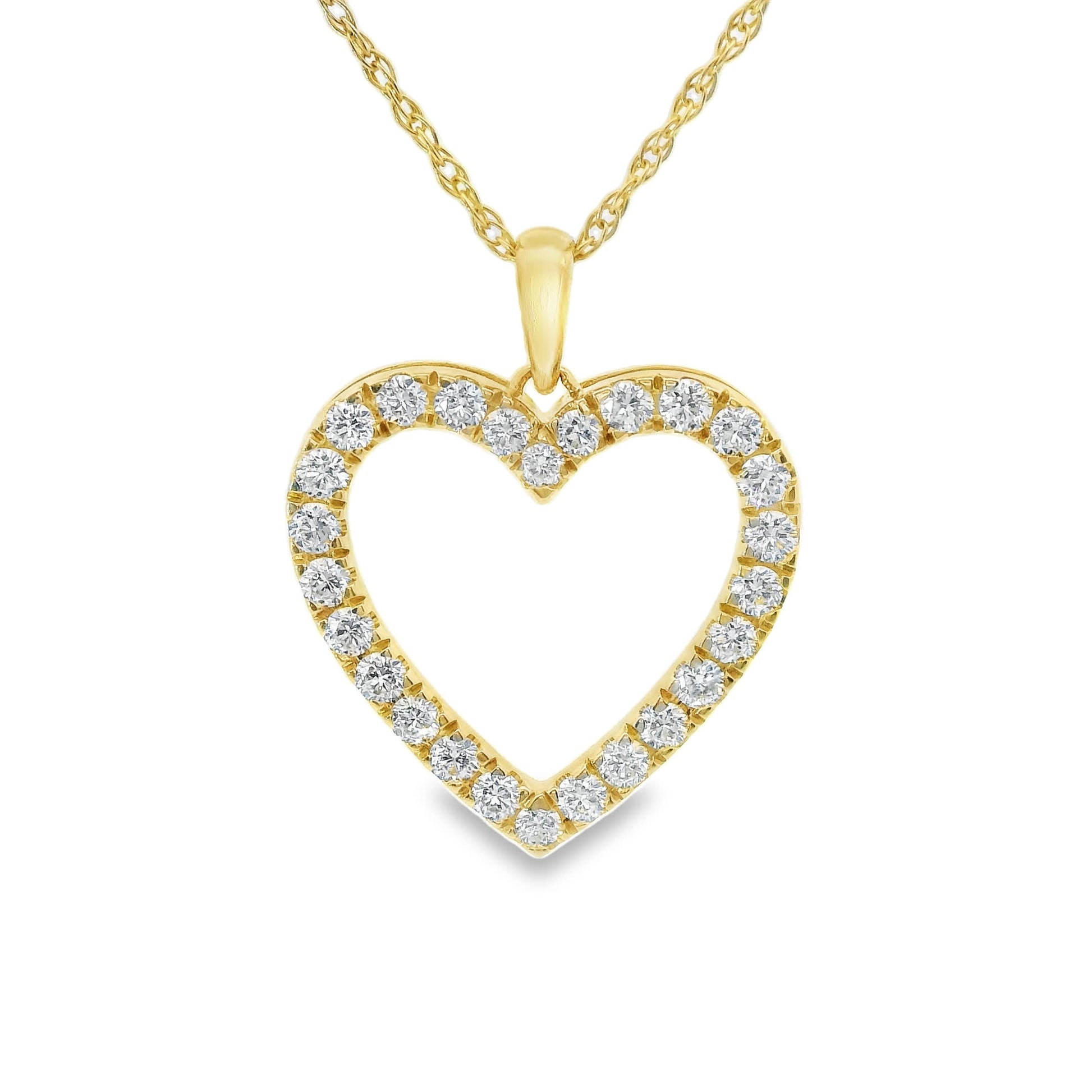 Heart-Shaped 14K Gold Pendant 1/2 Carat