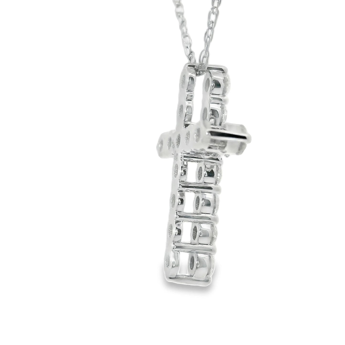 1/2 Carat Lab 14K Gold  Diamond Sparkling Cross Pendant Necklace
