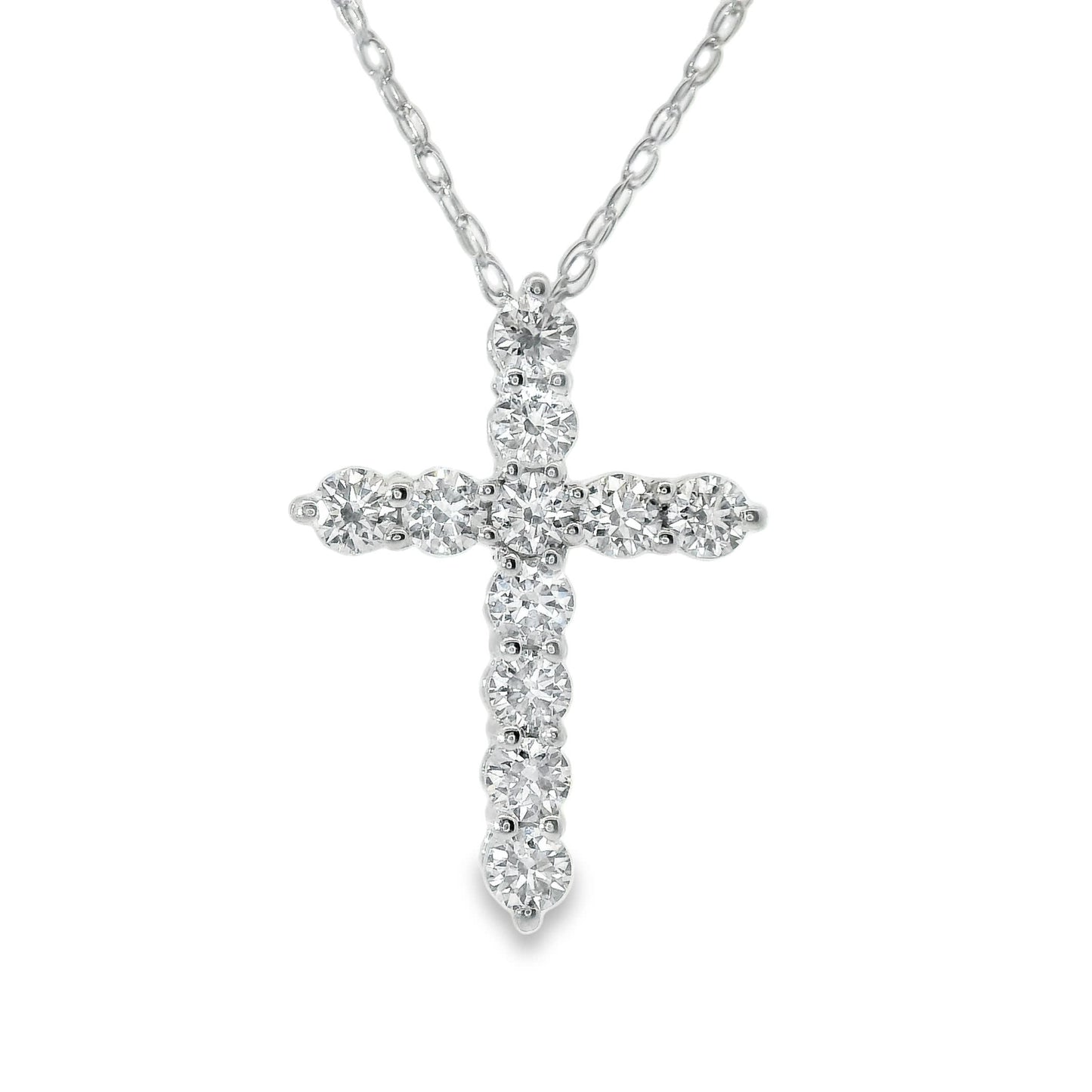 1/2 Carat Lab 14K Gold  Diamond Sparkling Cross Pendant Necklace