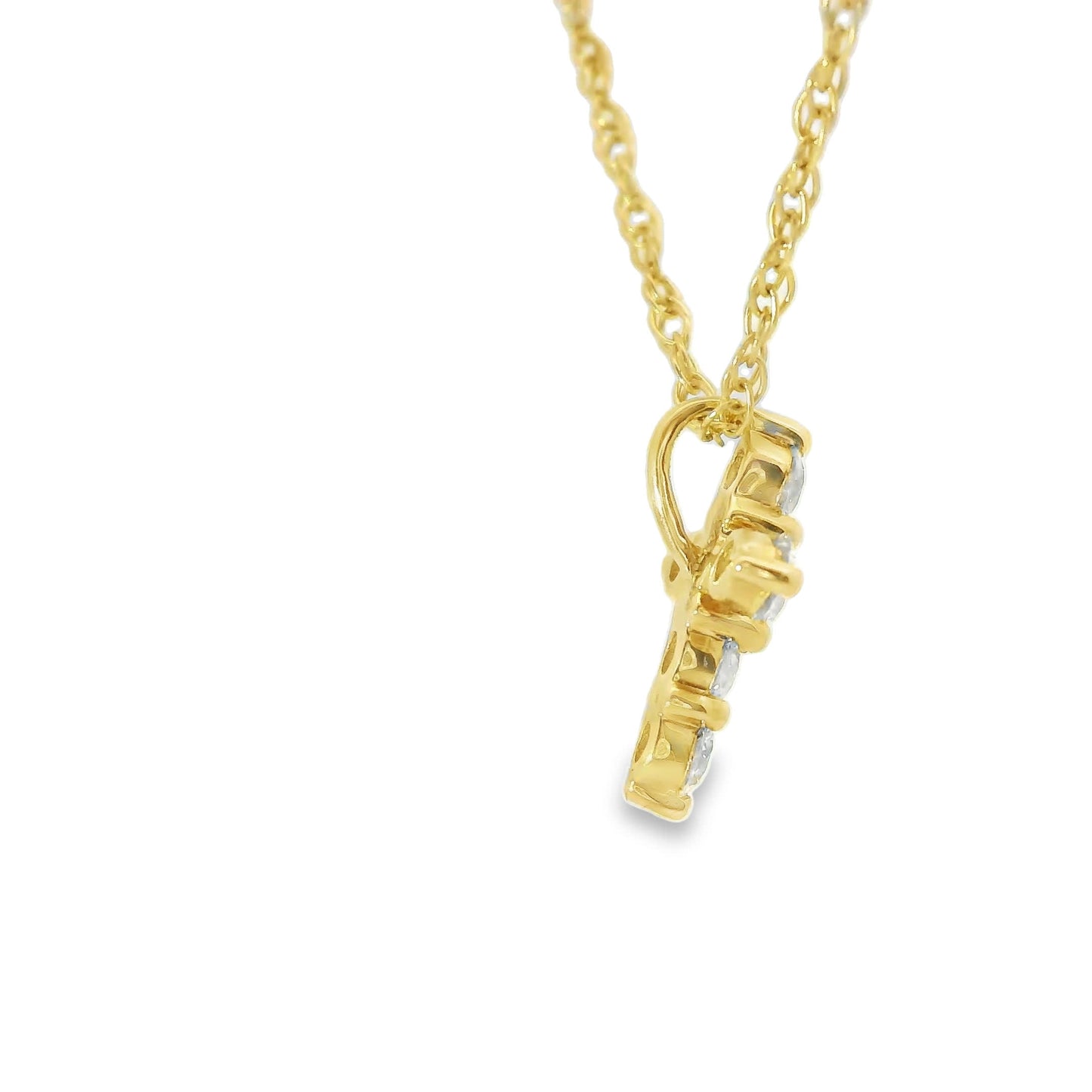 Stunning Cross Pendant 14K Gold Diamond , 0.25 Carat