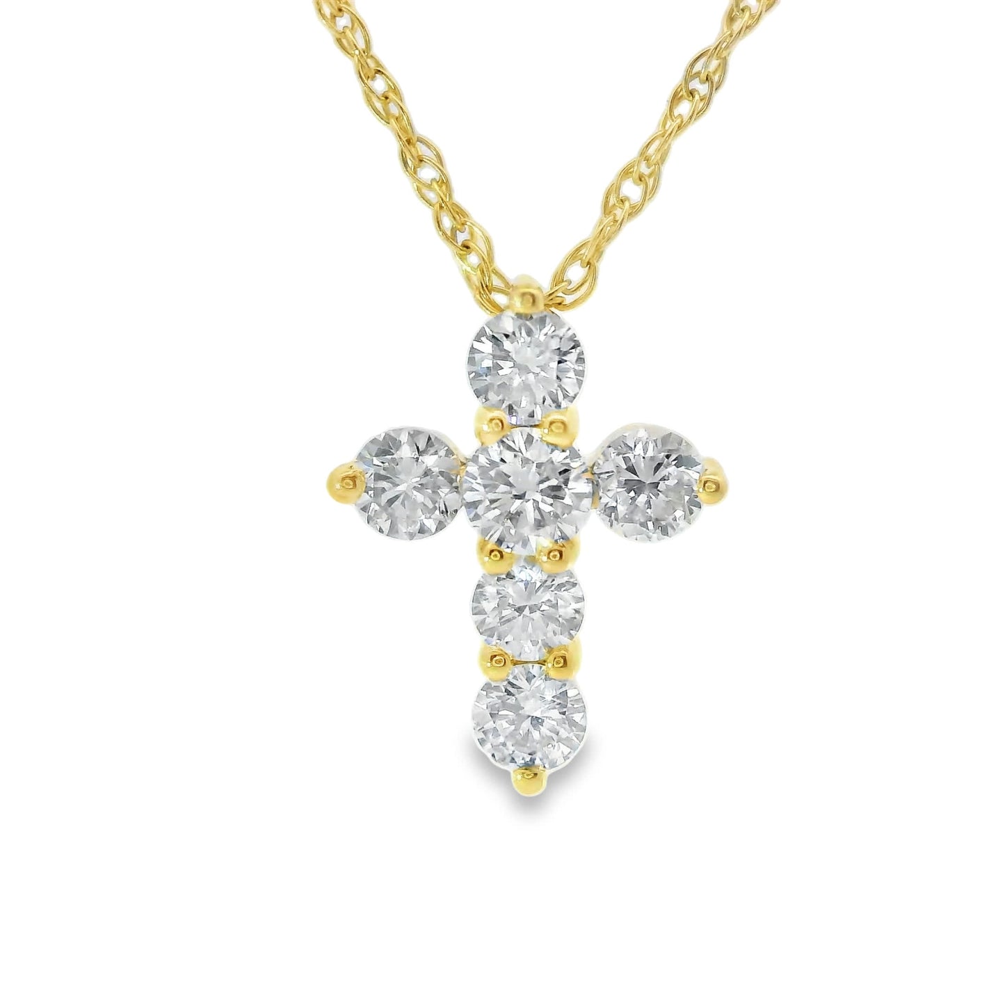 Stunning Cross Pendant 14K Gold Diamond , 0.50 Carat