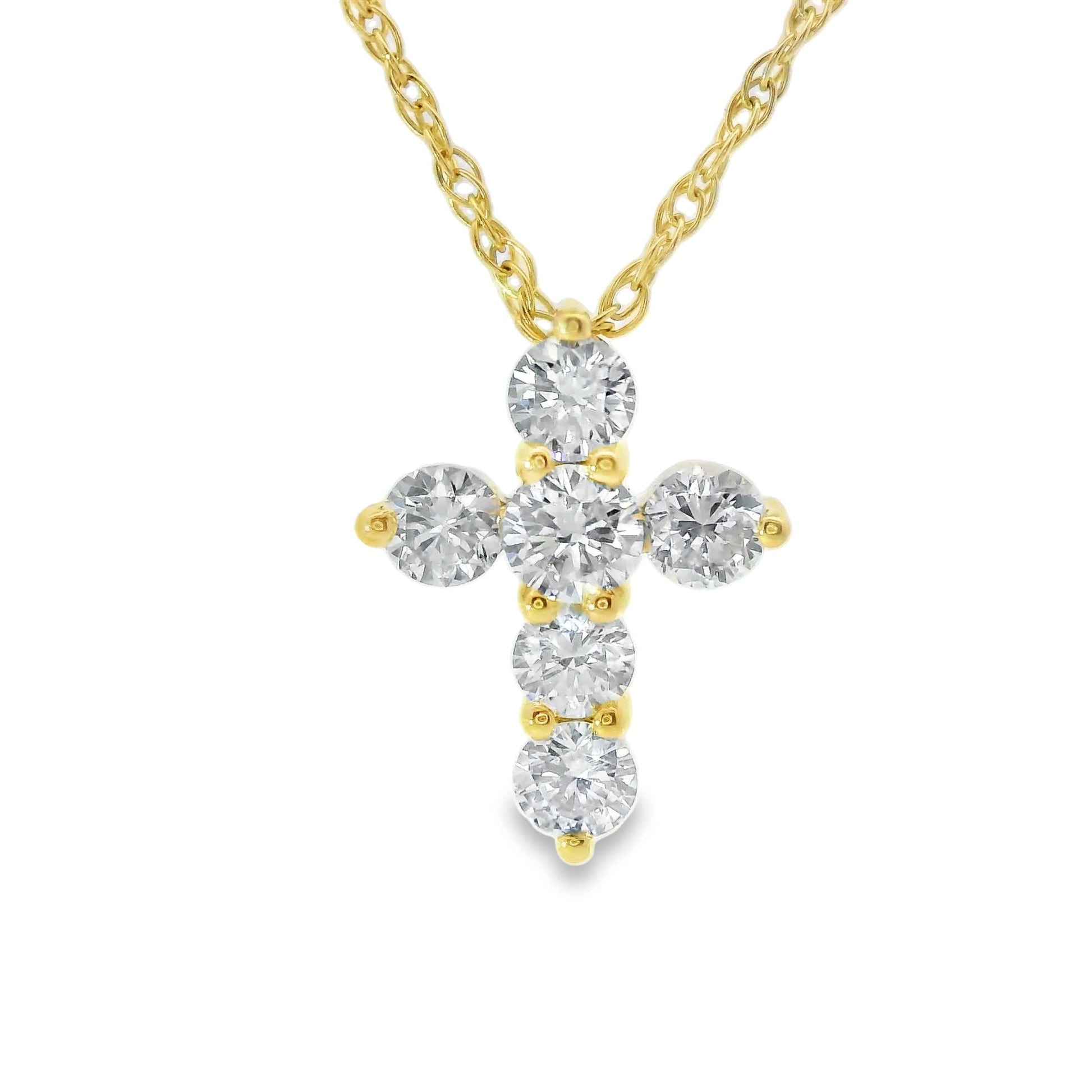 Stunning Cross Pendant 14K Gold Diamond , 0.50 Carat