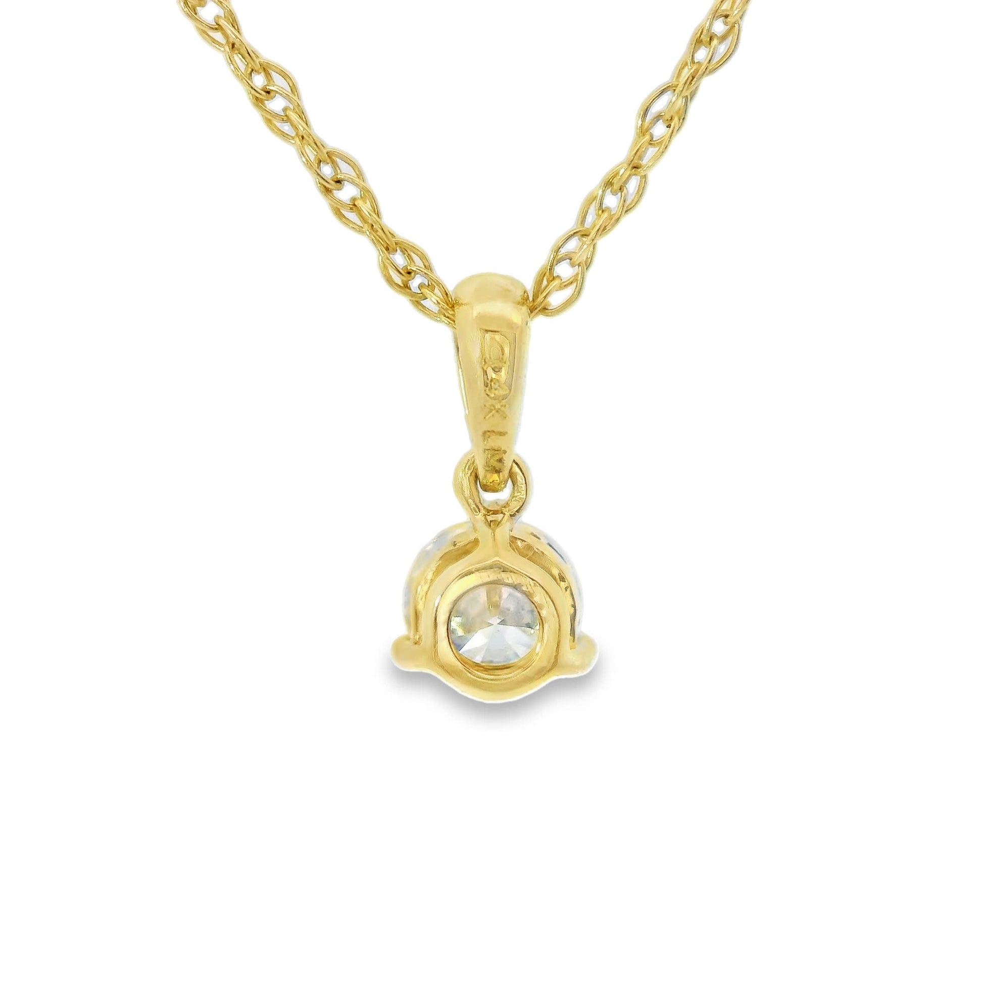 Lab Grown 14k Gold Round-Cut Diamond Pendant 0.25 Carat