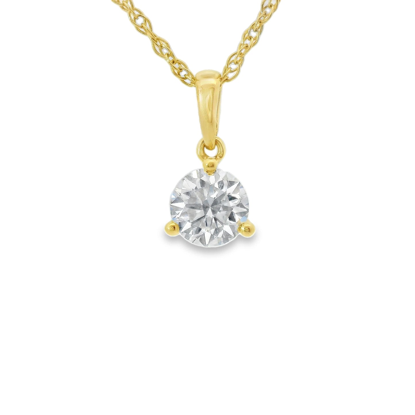 0.50 Carat Prong-Set 14K Round Lab Created Diamond