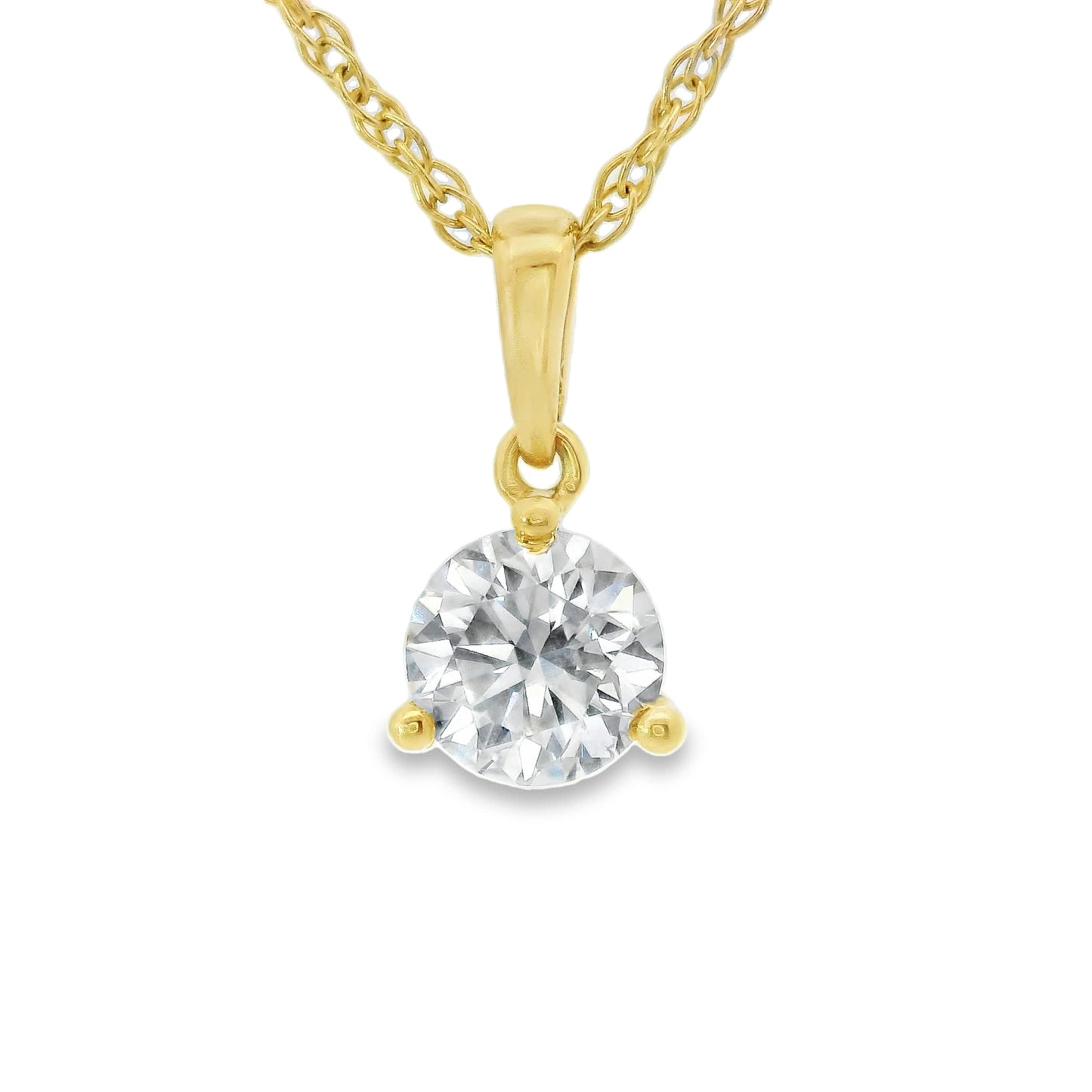 0.50 Carat Prong-Set 14K Round Lab Created Diamond