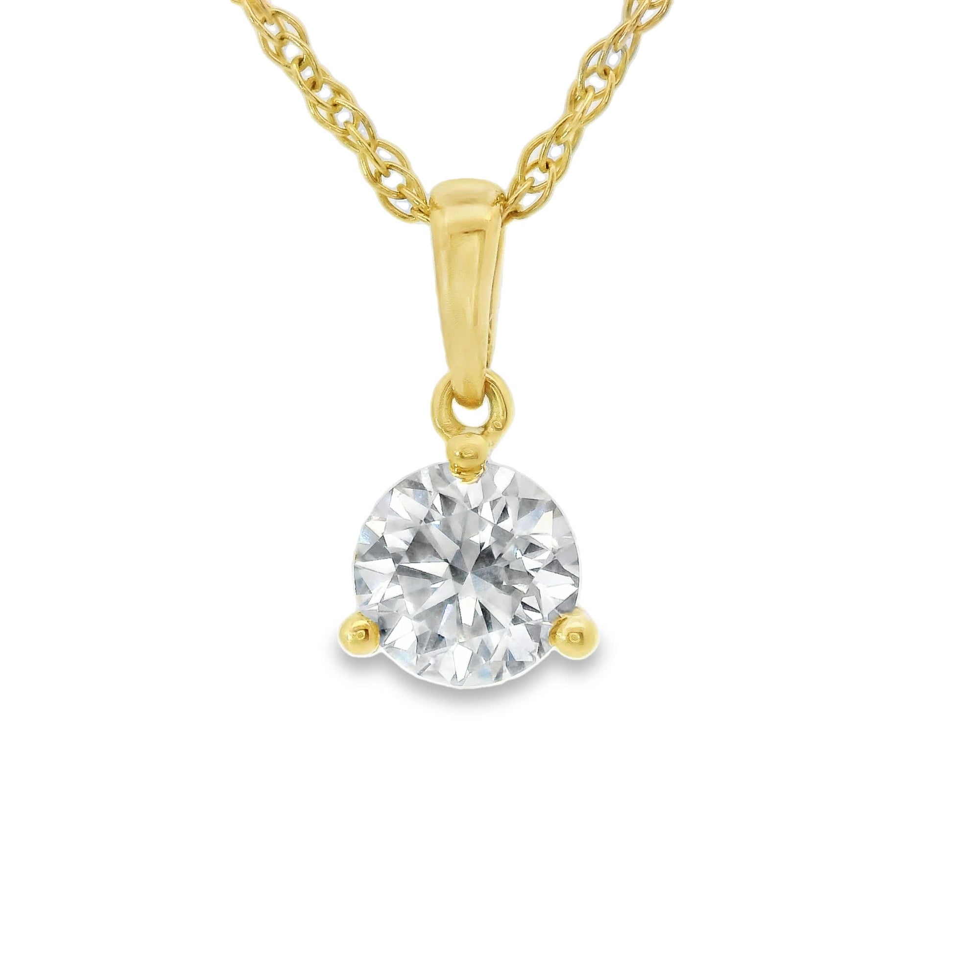 0.50 Carat Prong-Set 14K Round Lab Created Diamond