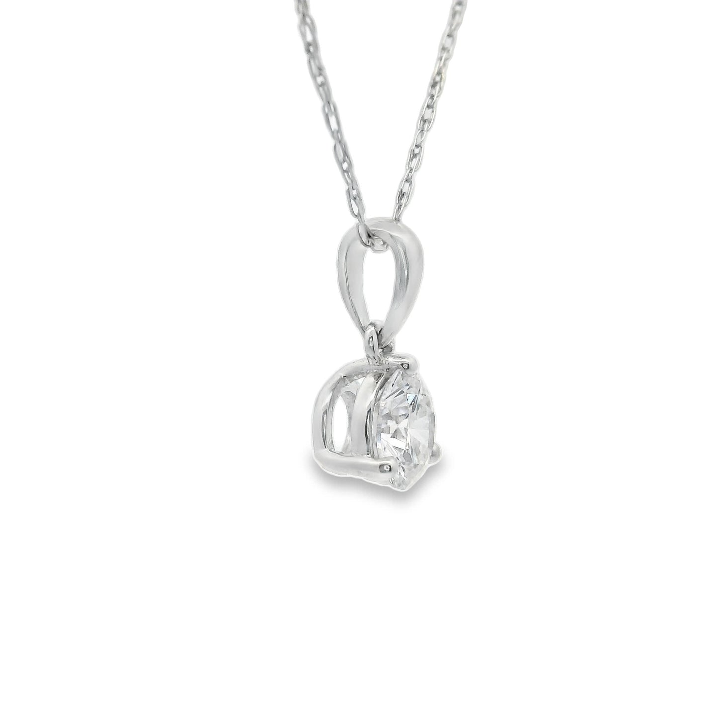 0.50 Carat Prong-Set 14K Round Lab Created Diamond