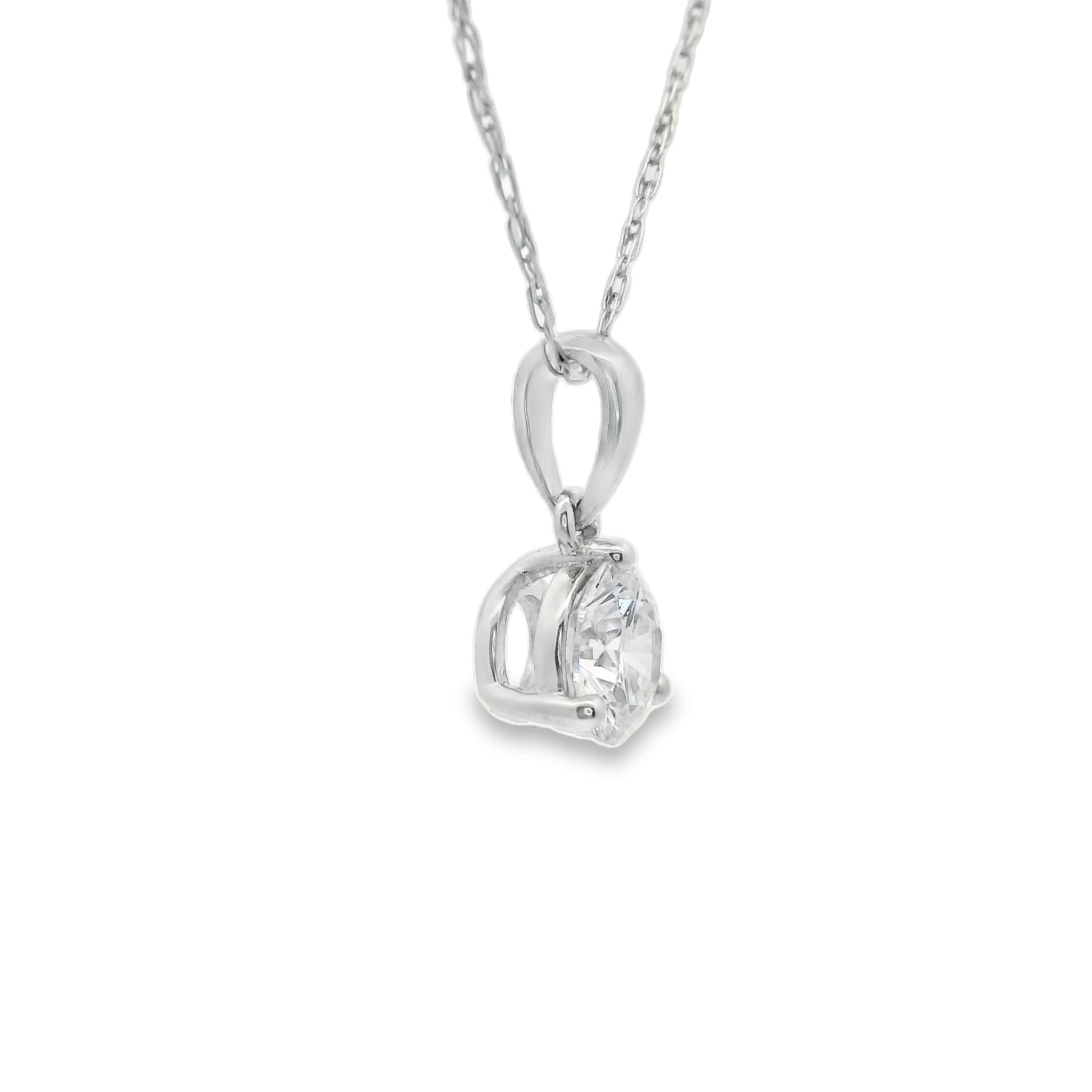 0.50 Carat Prong-Set 14K Round Lab Created Diamond