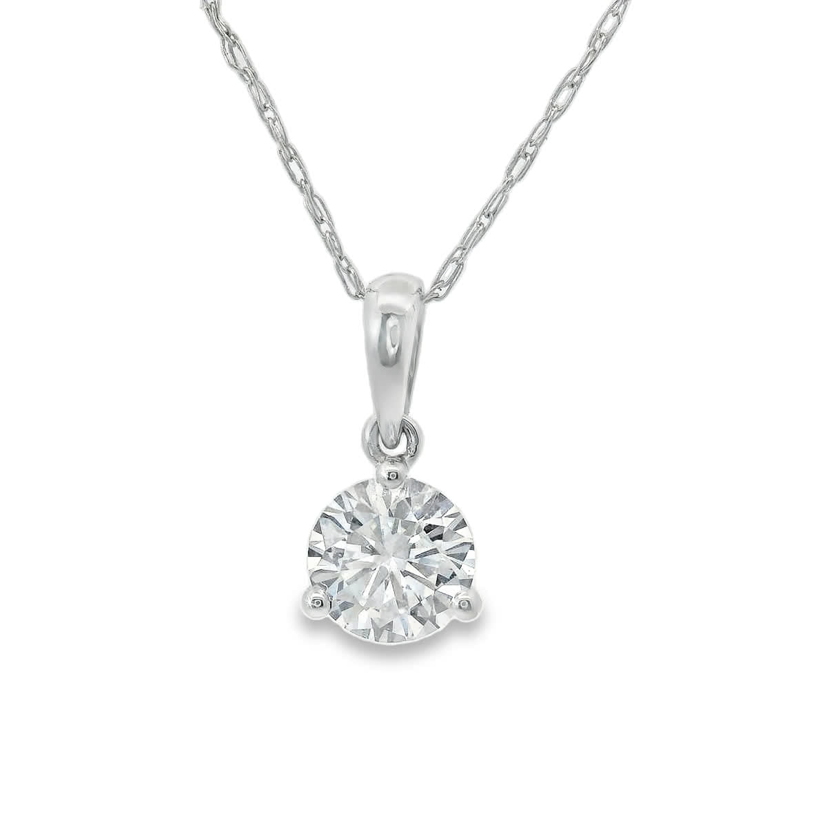 0.50 Carat Prong-Set 14K Round Lab Created Diamond