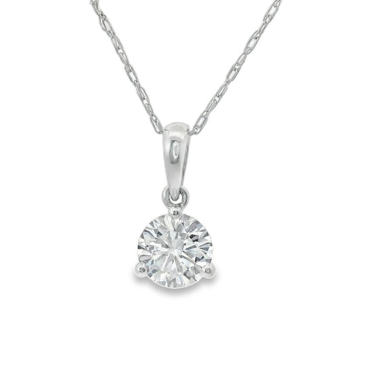 0.50 Carat Prong-Set 14K Round Lab Created Diamond