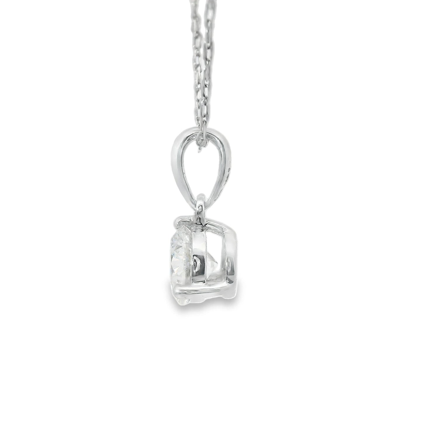 0.50 Carat Prong-Set 14K Round Lab Created Diamond