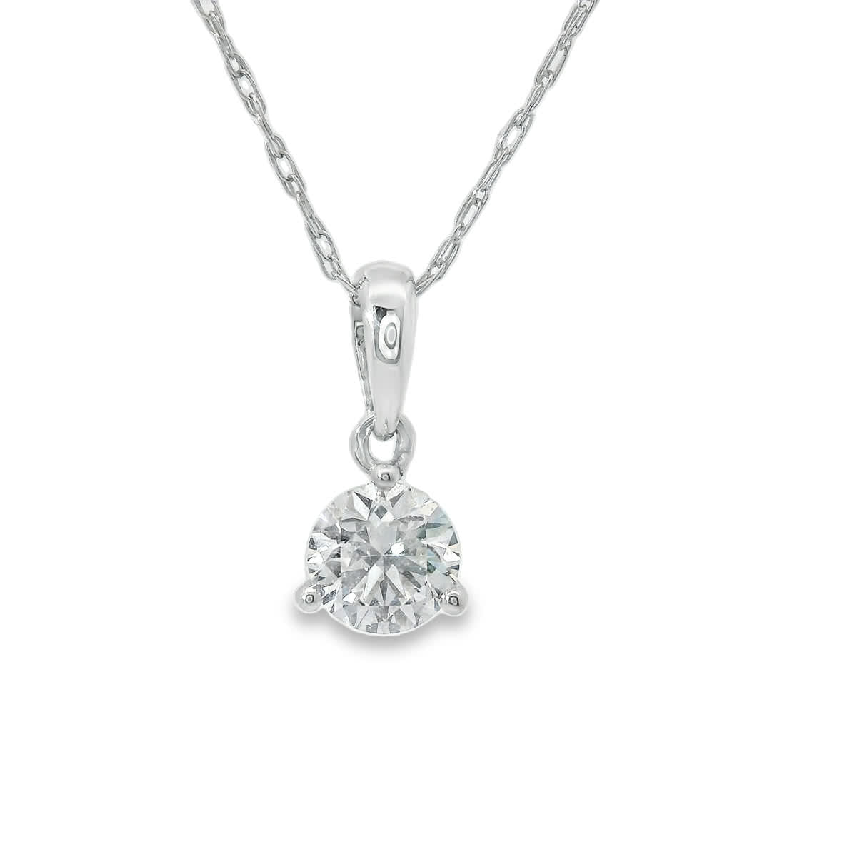 0.33 Carat Prong-Set 14K Round Lab Created Diamond