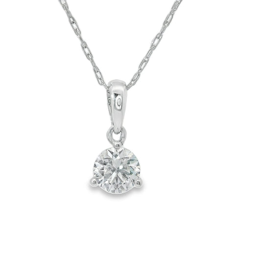 0.33 Carat Prong-Set 14K Round Lab Created Diamond