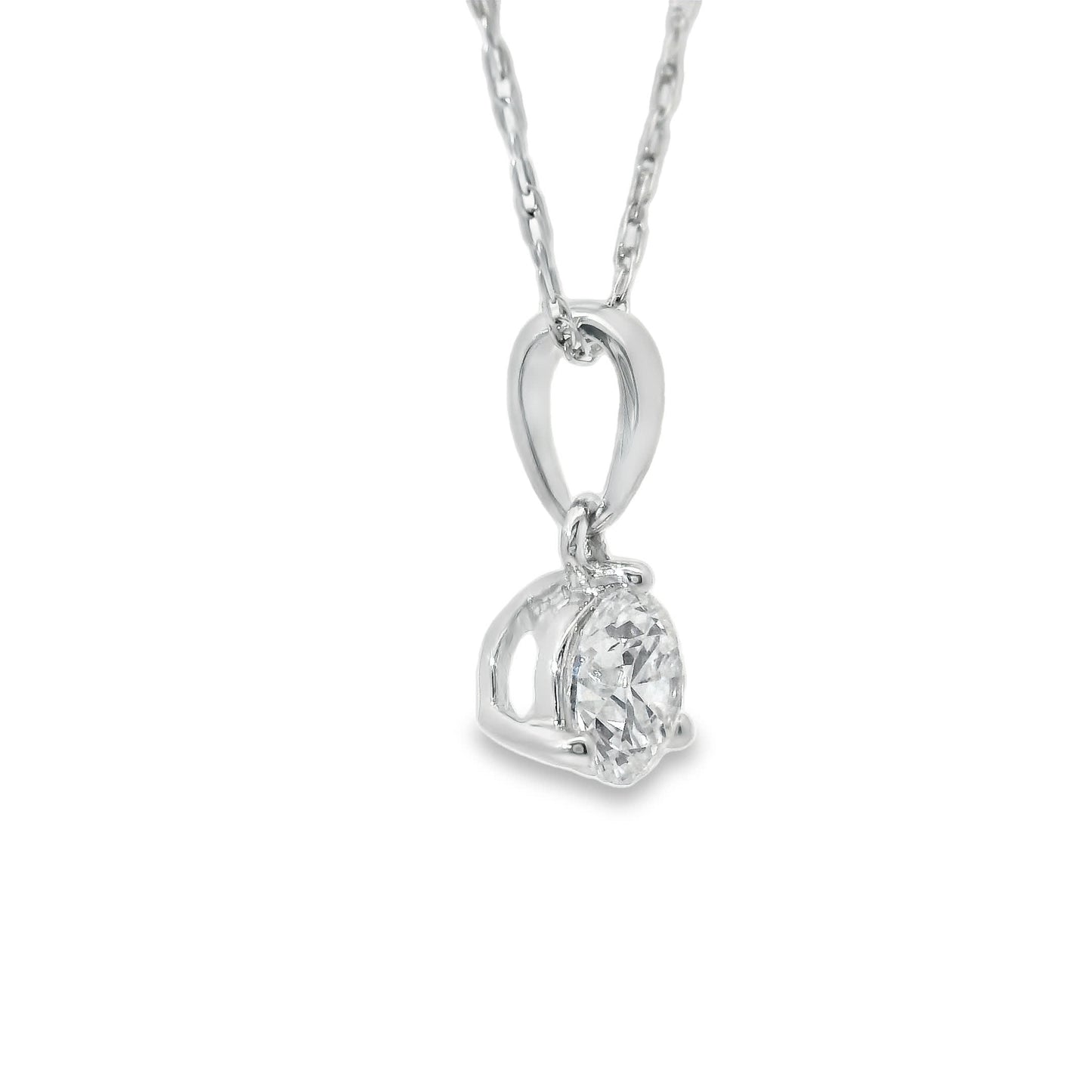 0.33 Carat Prong-Set 14K Round Lab Created Diamond
