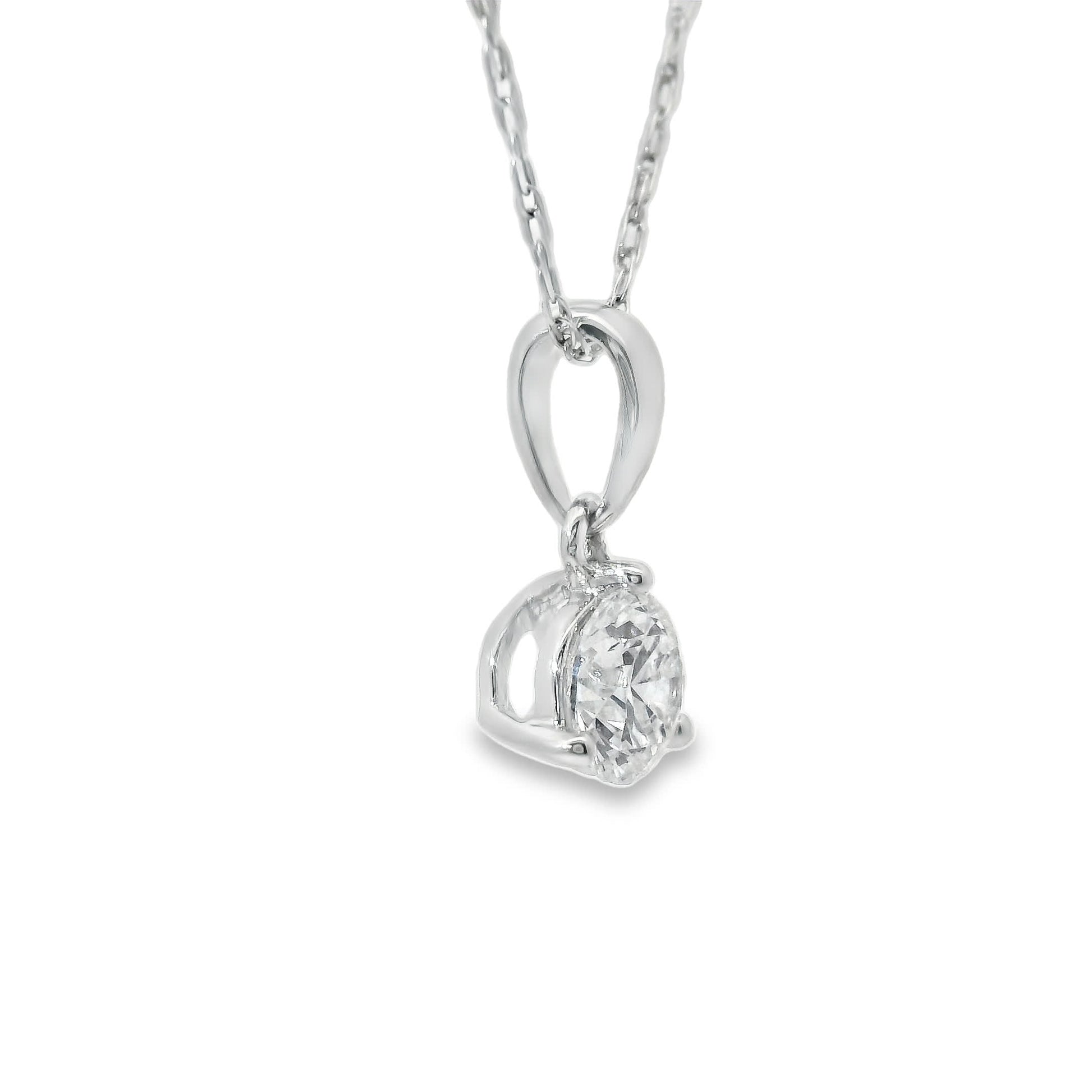 0.33 Carat Prong-Set 14K Round Lab Created Diamond