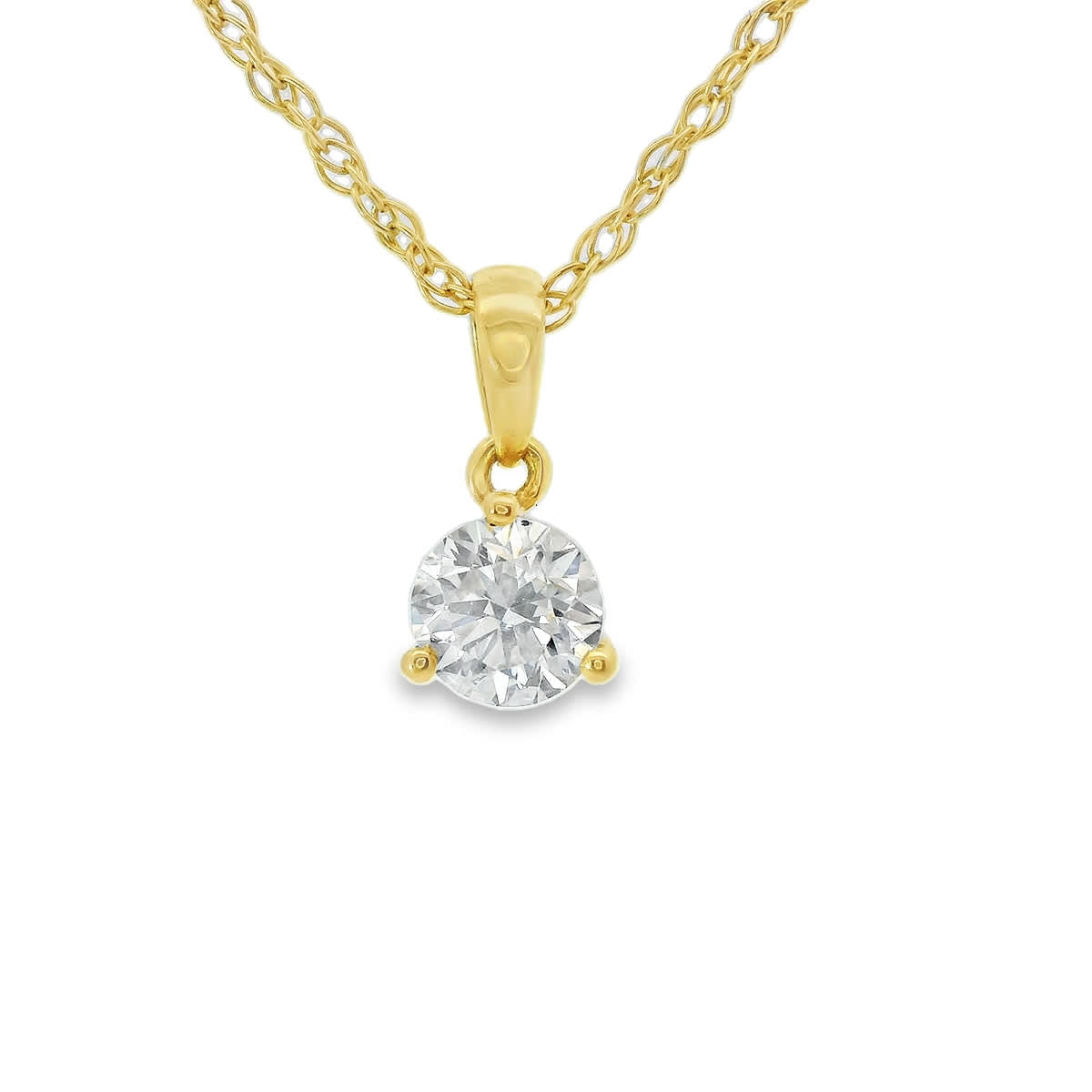 0.33 Carat Prong-Set 14K Round Lab Created Diamond