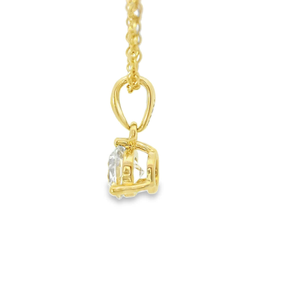 0.33 Carat Prong-Set 14K Round Lab Created Diamond