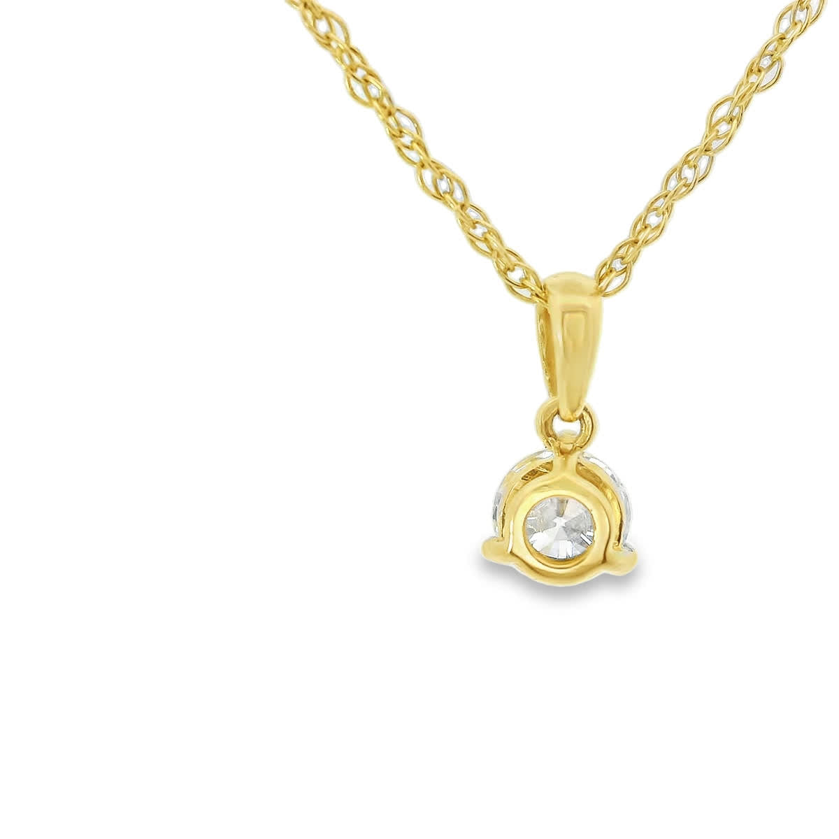 0.33 Carat Prong-Set 14K Round Lab Created Diamond
