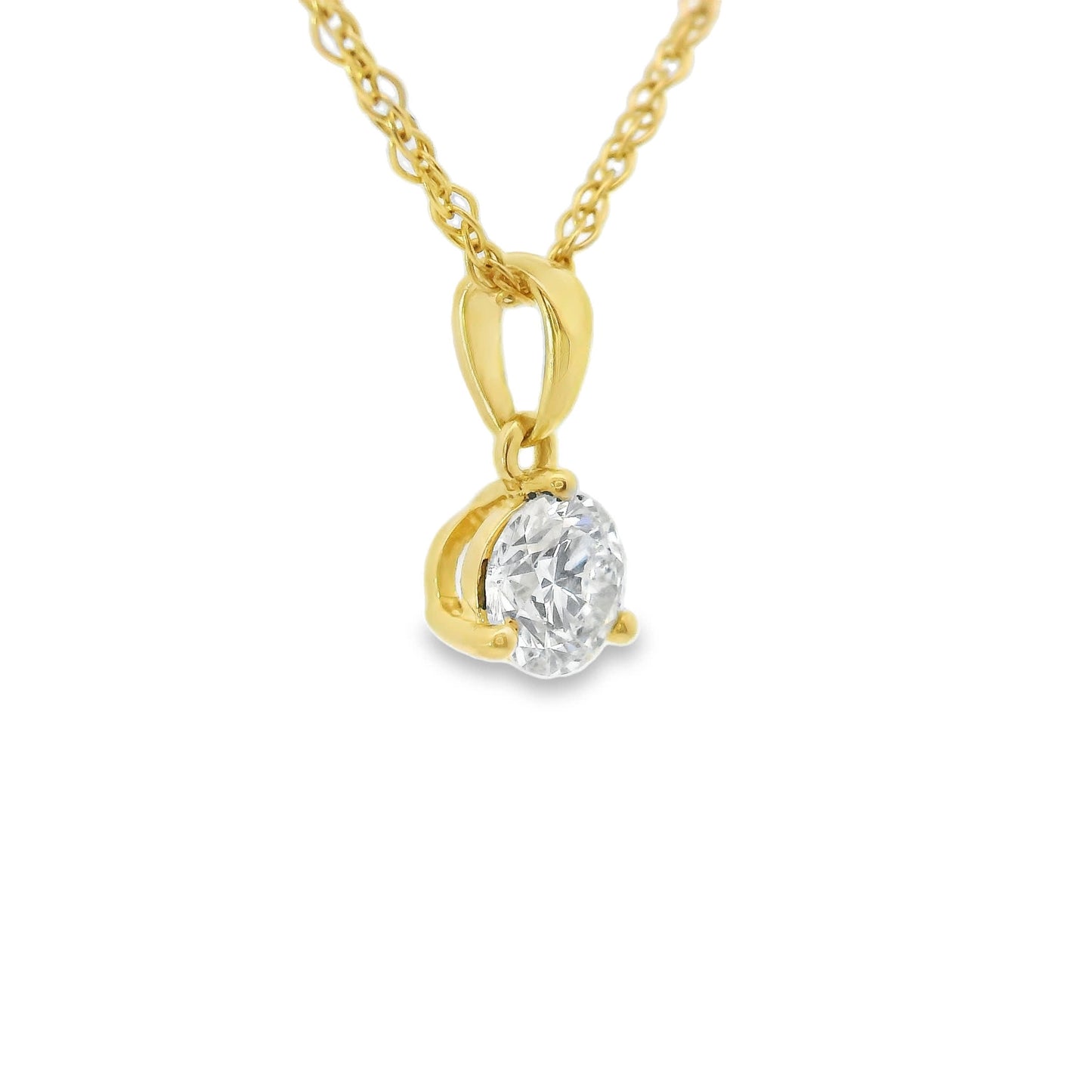 0.33 Carat Prong-Set 14K Round Lab Created Diamond