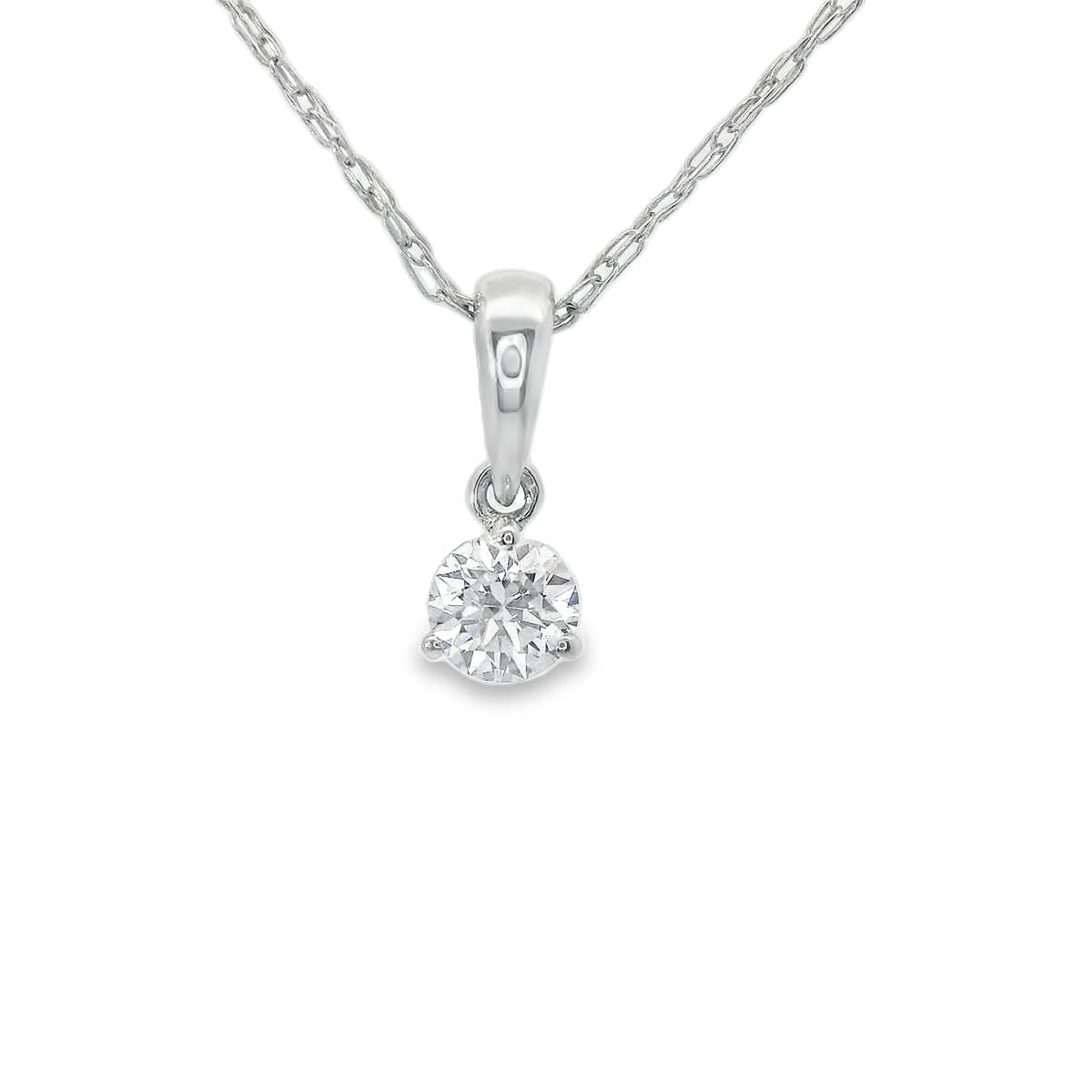 0.10 Carat Prong-Set 14K Round Lab Created Diamond