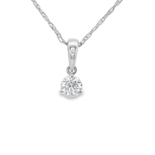 0.10 Carat Prong-Set 14K Round Lab Created Diamond
