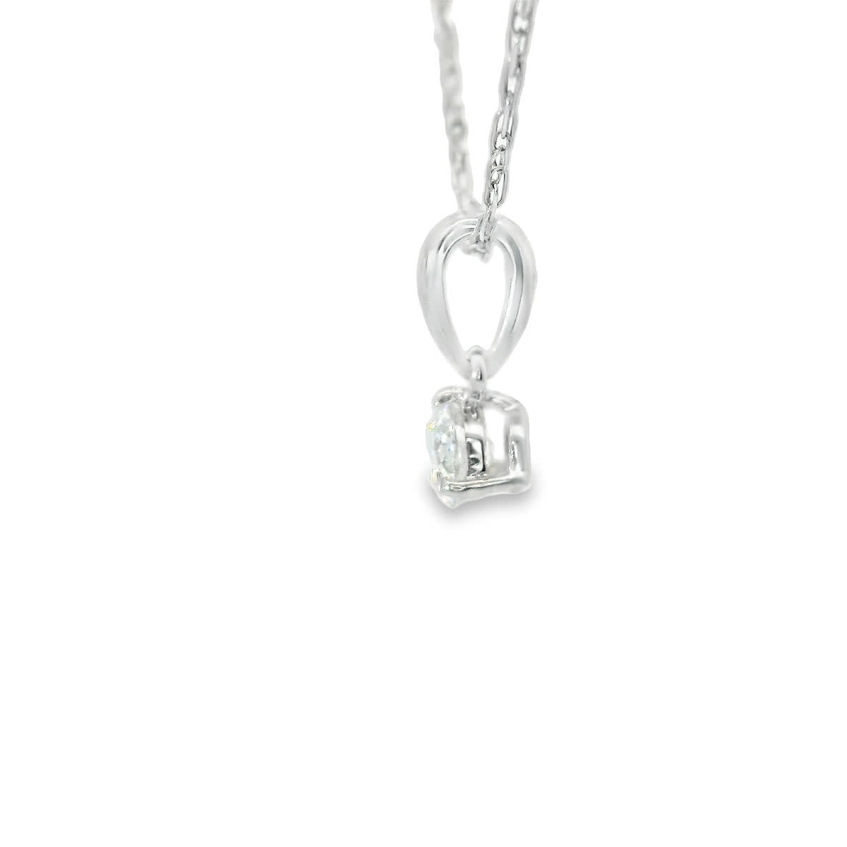 0.10 Carat Prong-Set 14K Round Lab Created Diamond