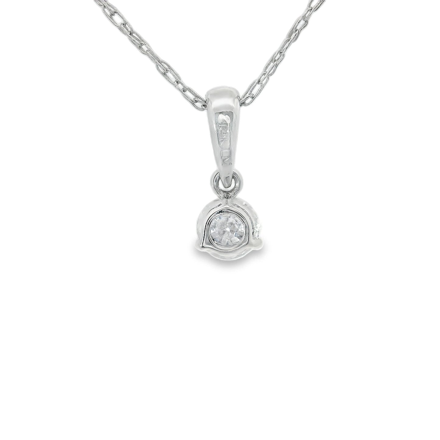 0.10 Carat Prong-Set 14K Round Lab Created Diamond