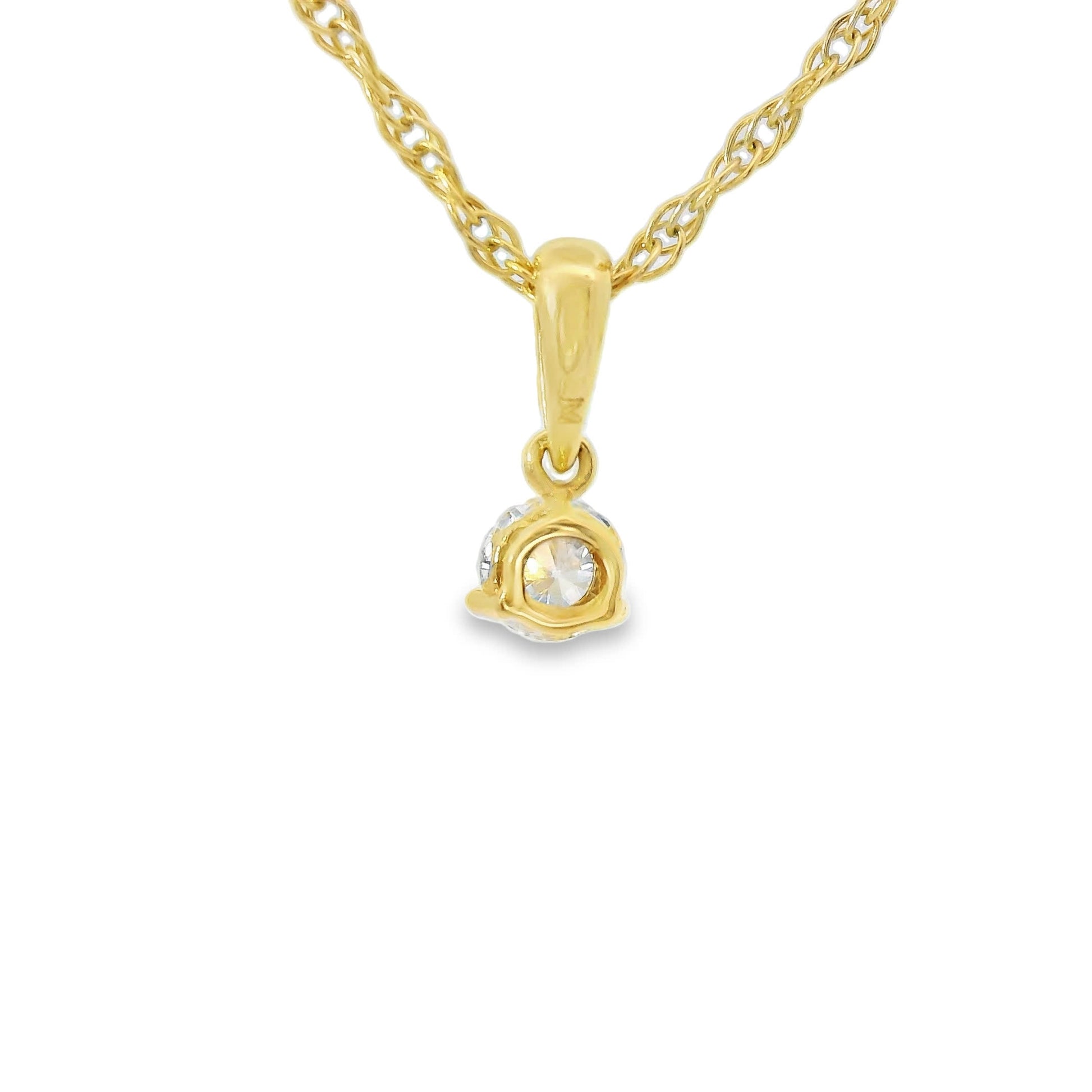 0.10 Carat Prong-Set 14K Round Lab Created Diamond