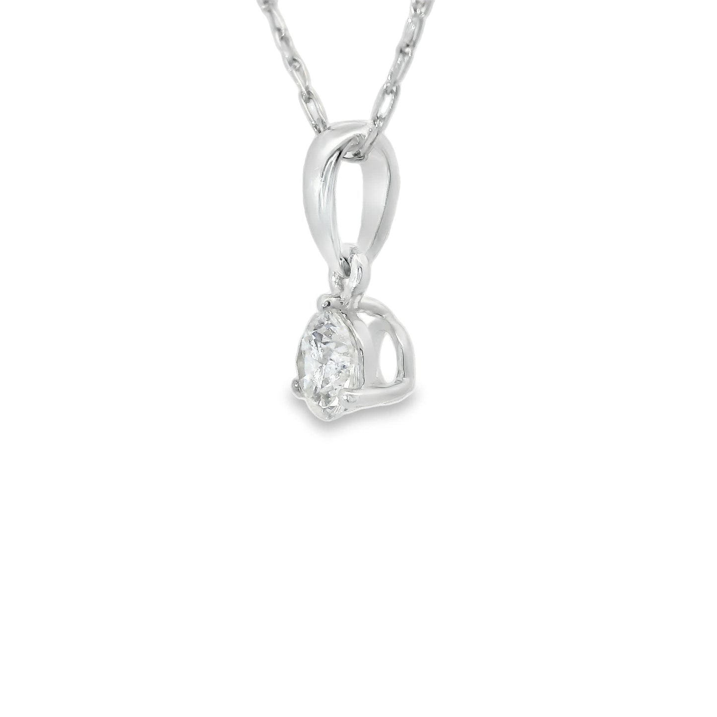 0.15 Carat Prong-Set 14K Round Lab Created Diamond