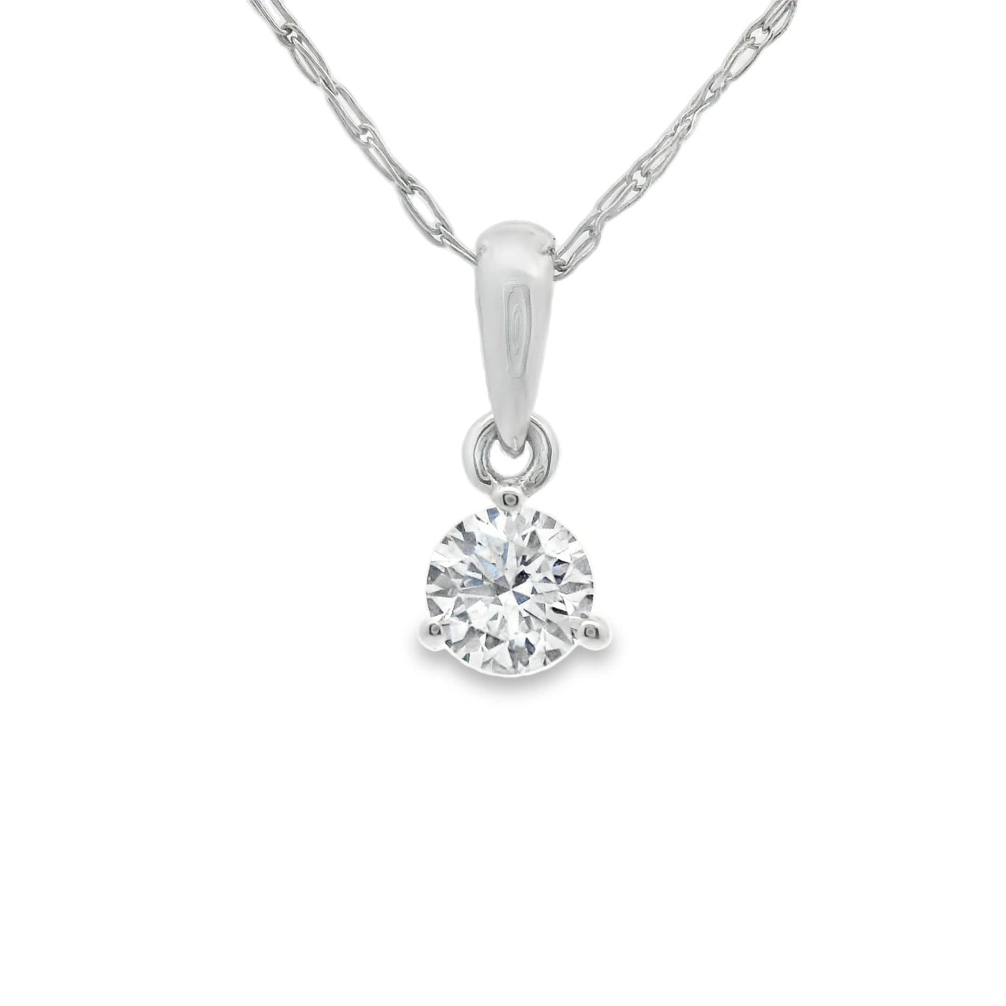 0.15 Carat Prong-Set 14K Round Lab Created Diamond
