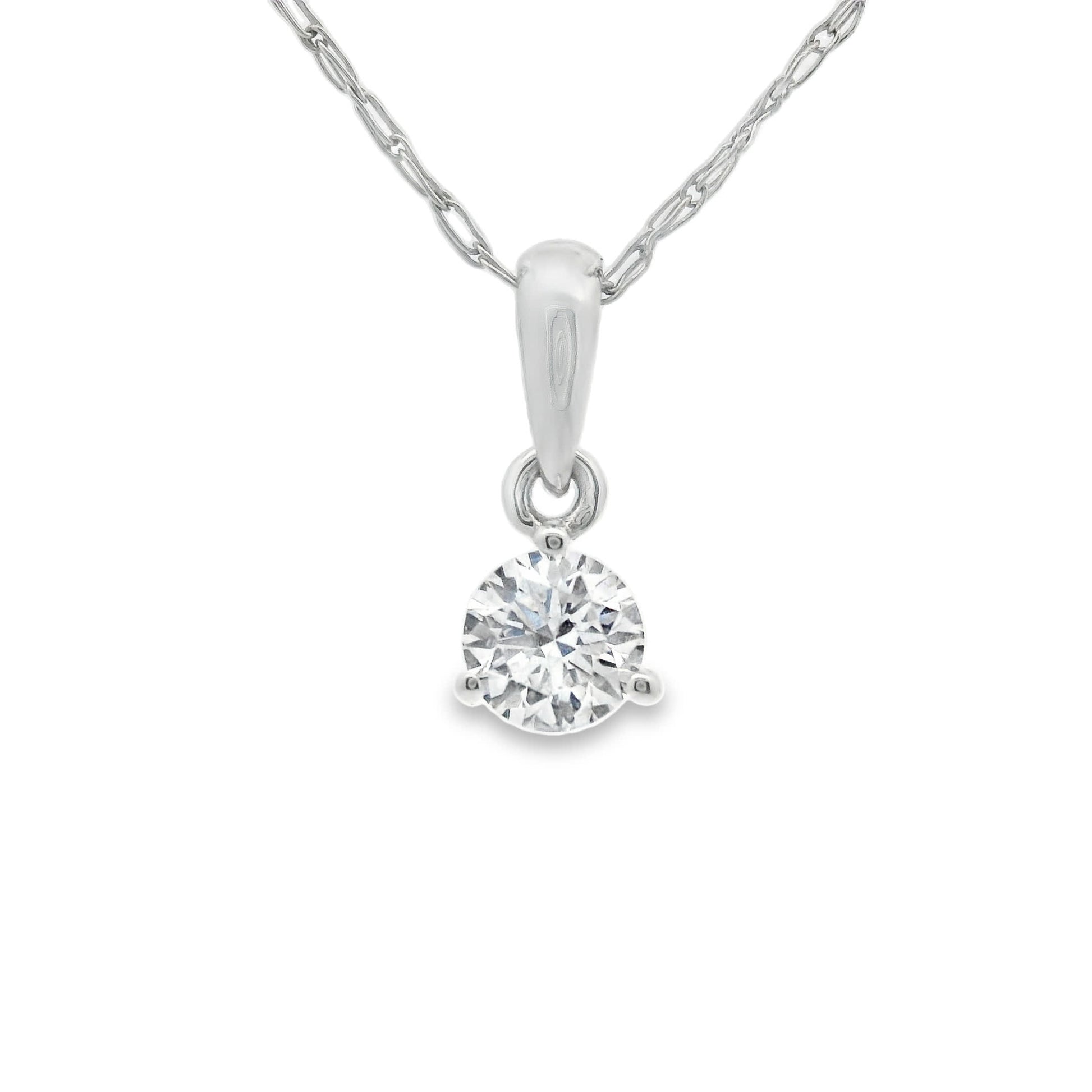 0.15 Carat Prong-Set 14K Round Lab Created Diamond