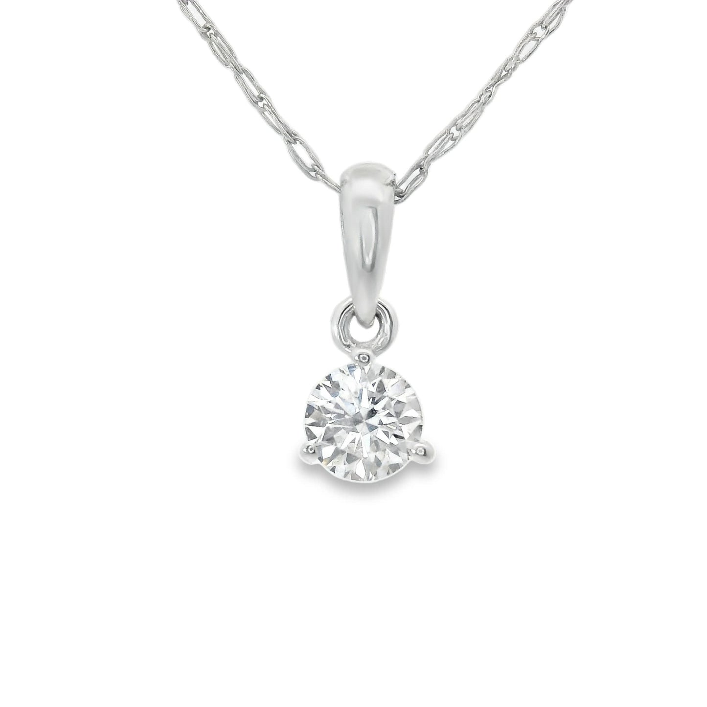 0.15 Carat Prong-Set 14K Round Lab Created Diamond