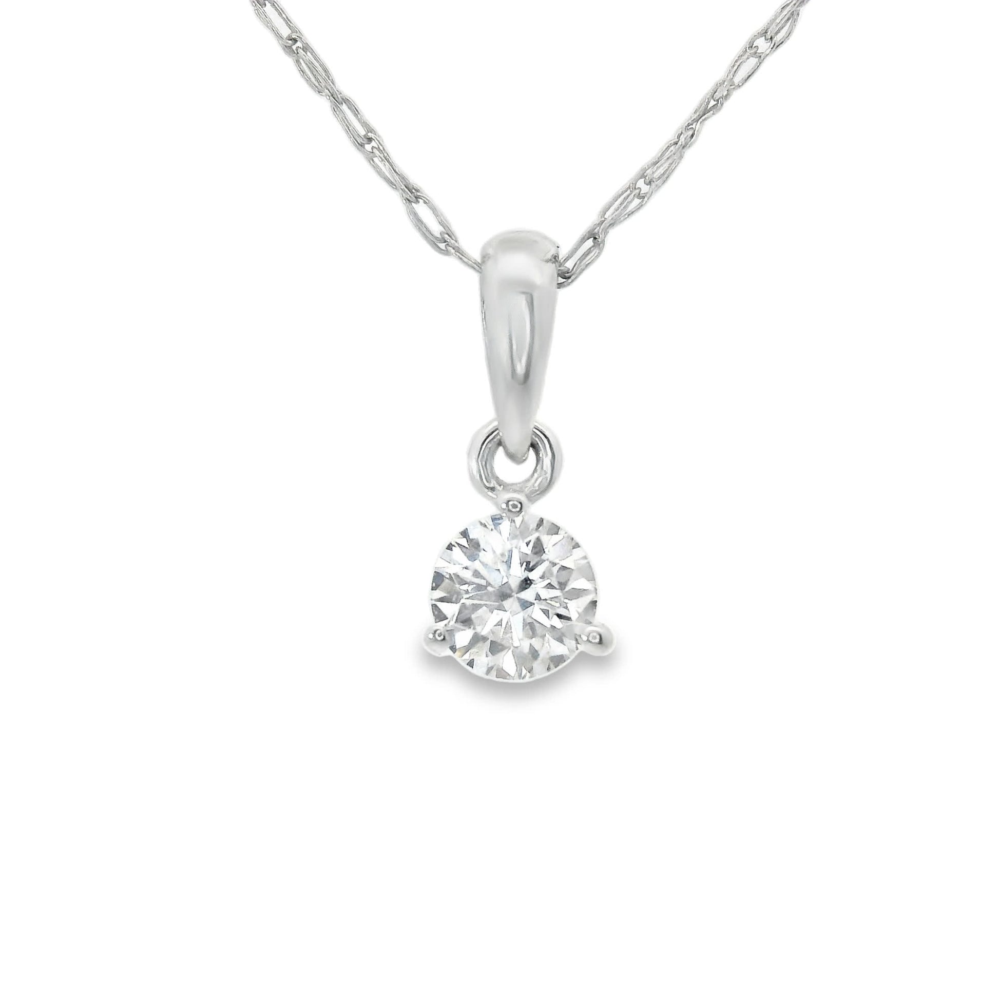 0.15 Carat Prong-Set 14K Round Lab Created Diamond