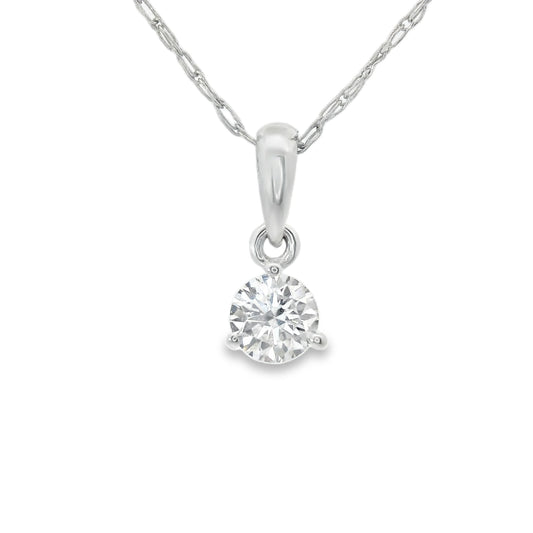 0.15 Carat Prong-Set 14K Round Lab Created Diamond