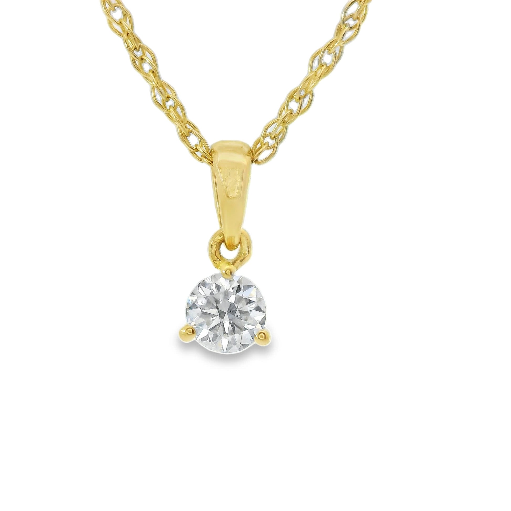 0.15 Carat Prong-Set 14K Round Lab Created Diamond